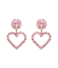Cupid Heart Earrings in Violet