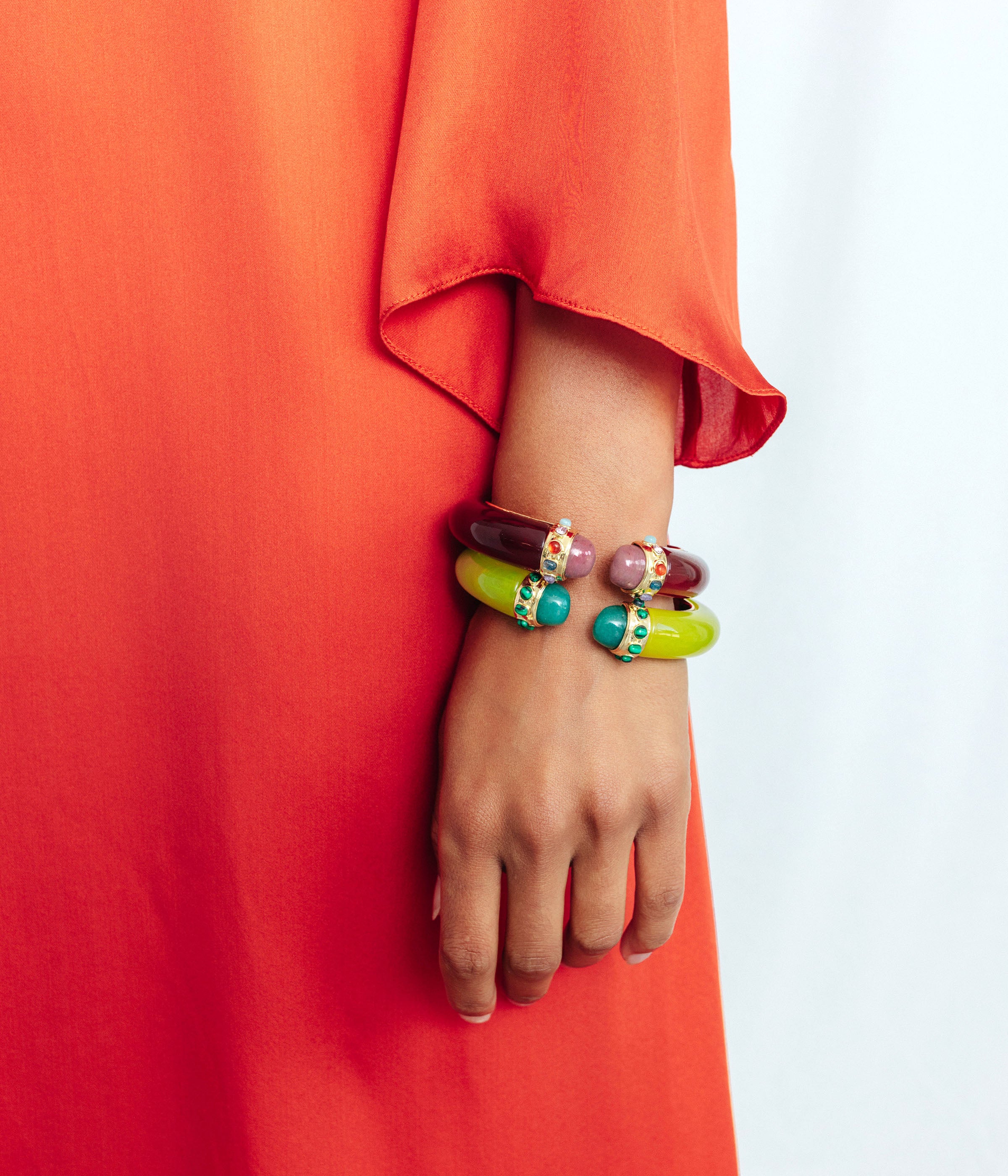 Cordelia Cuff Bracelet in Chartreuse