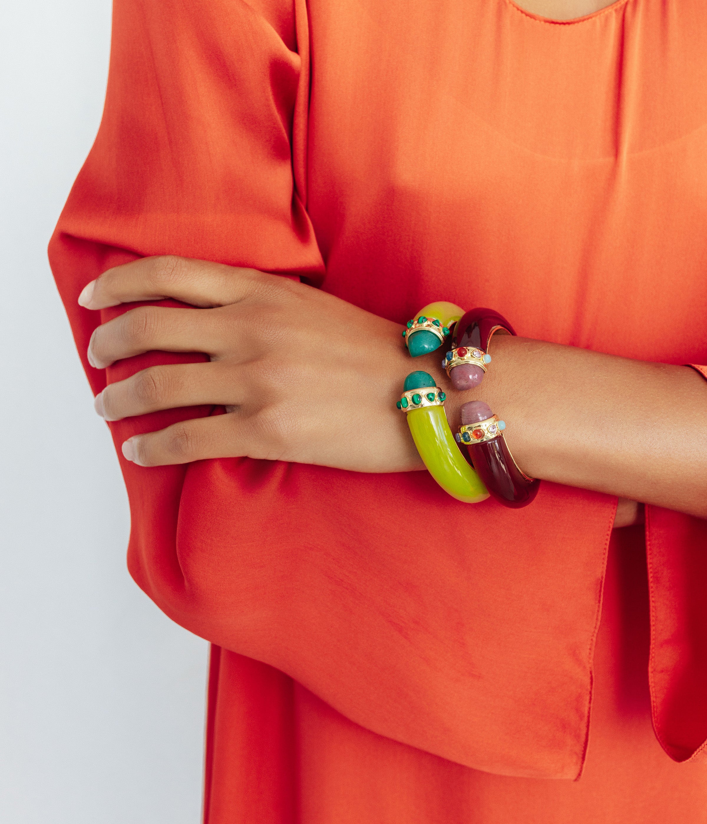 Cordelia Cuff Bracelet in Chartreuse