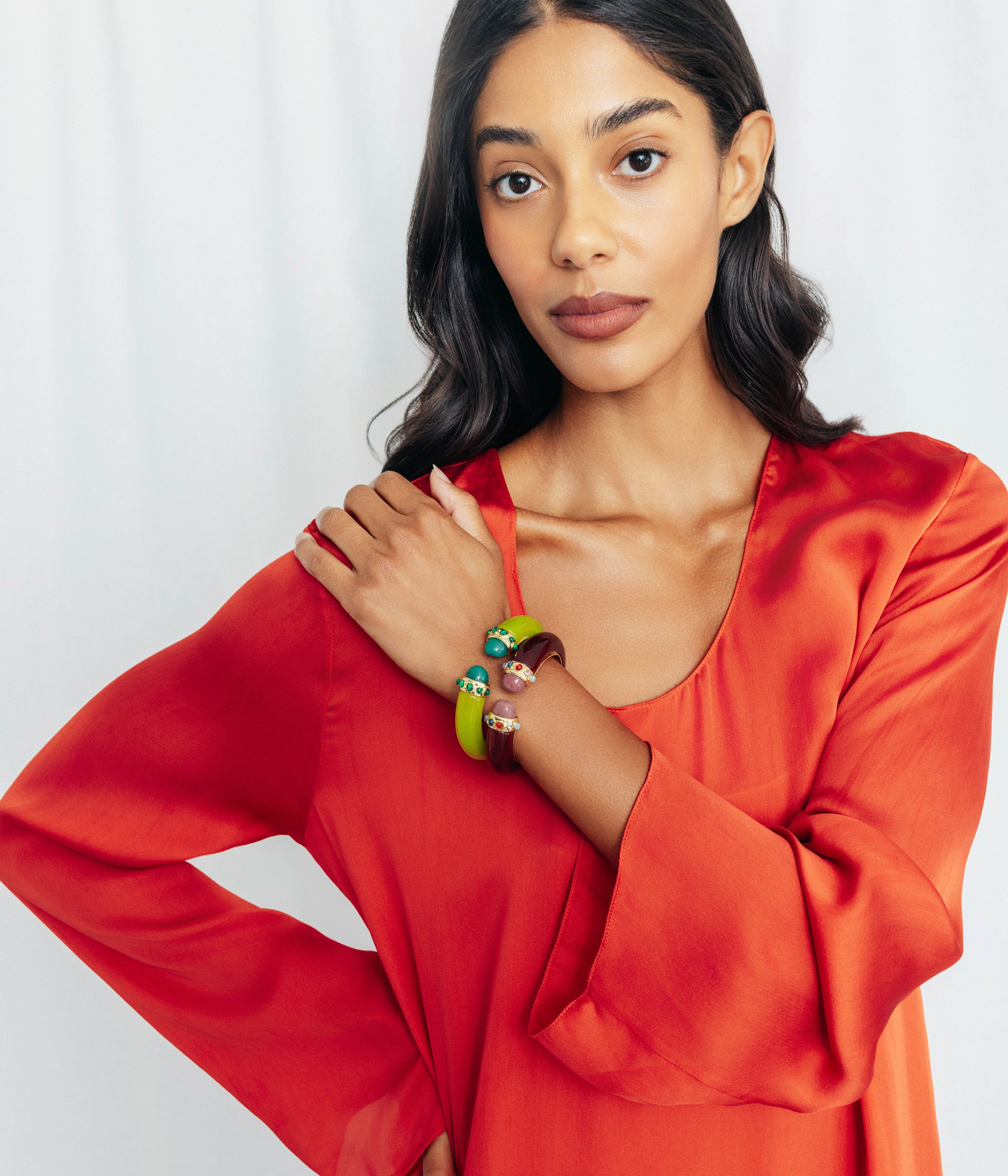 Cordelia Cuff Bracelet in Chartreuse