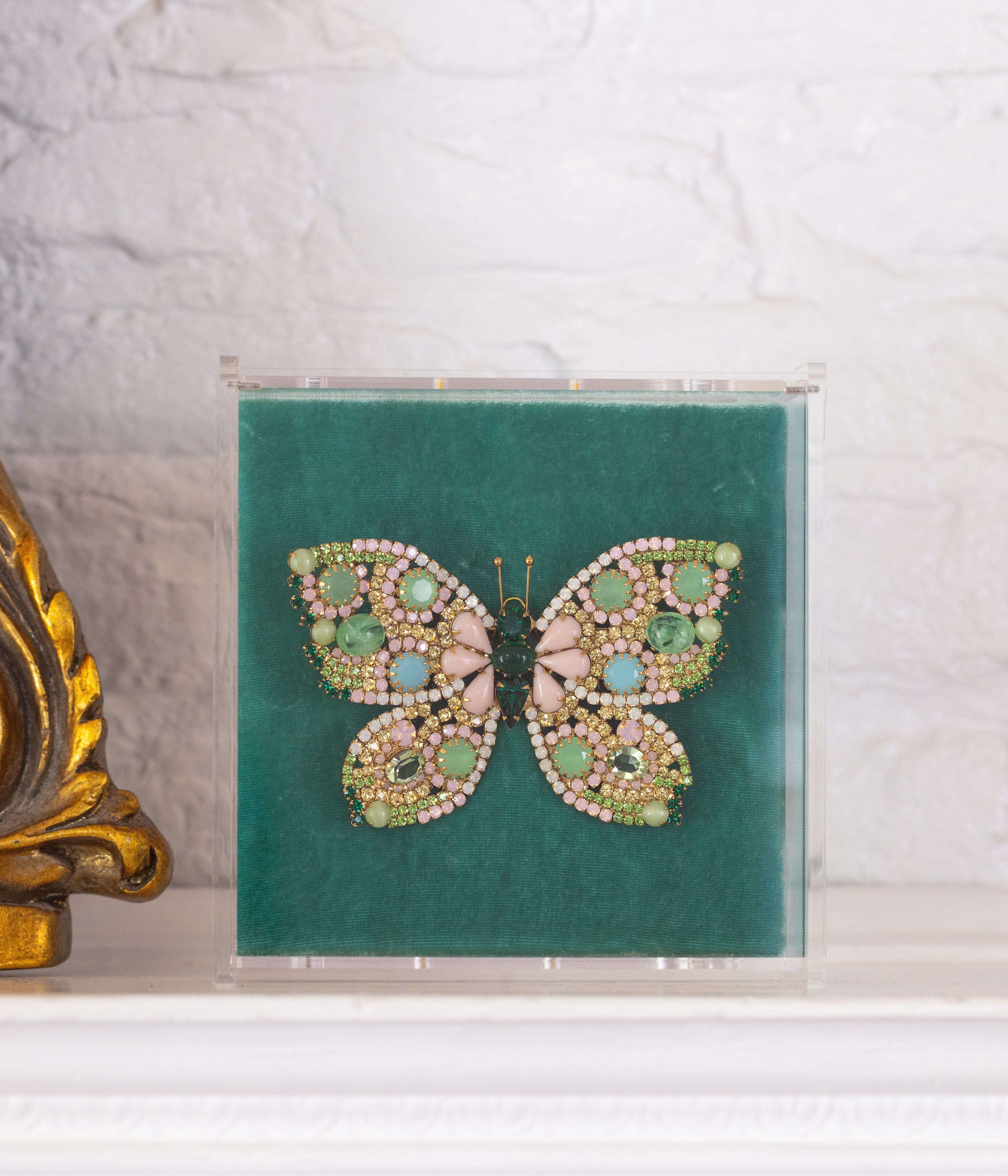 X-Large Butterfly in Emerald / Chrysolite Opal / Rose Opal - Loren Hope