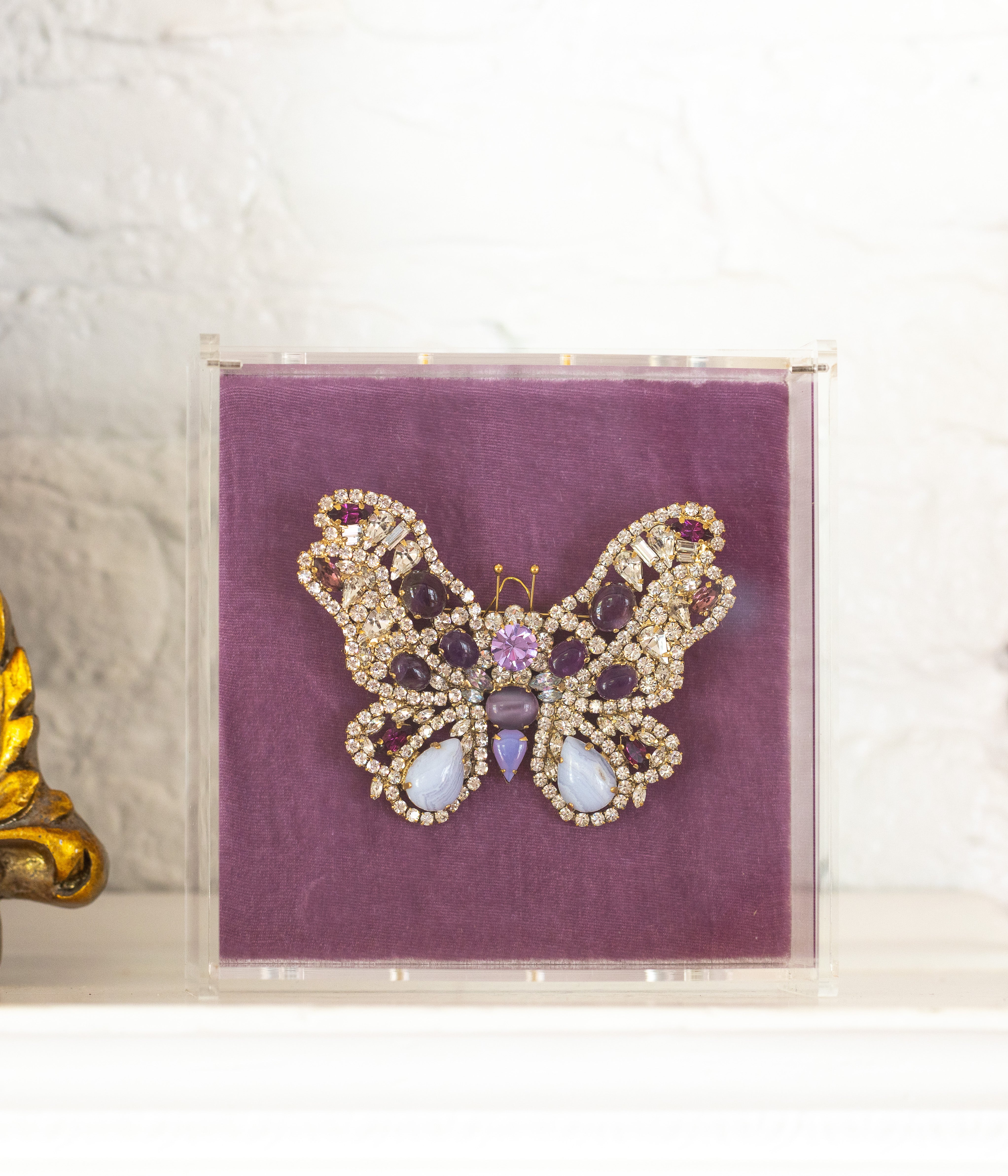 X-Large Butterfly in Amethyst / Blue Lace Agate / Crystal - Loren Hope
