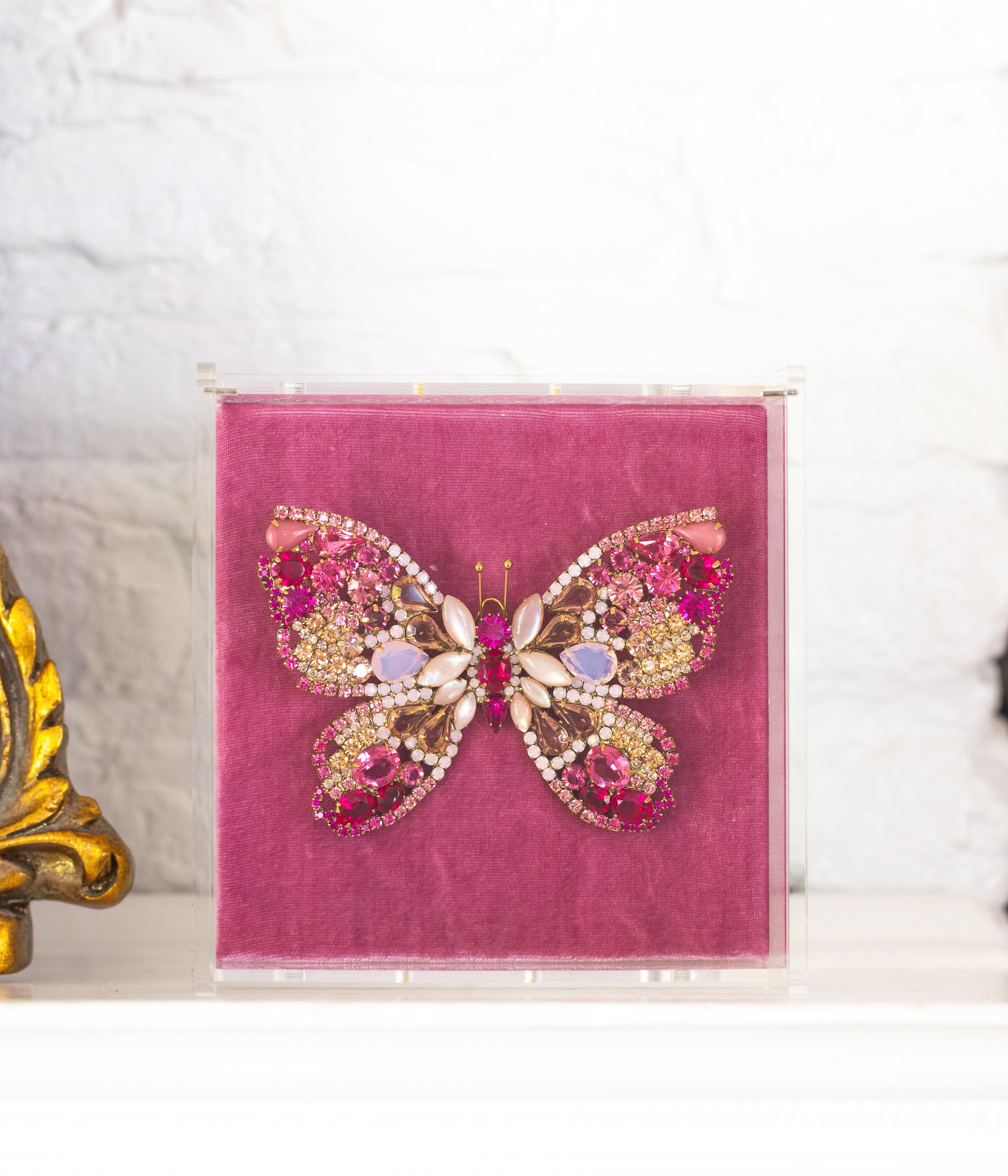 X-Large Butterfly in Pink Mussel Shell / Rose / Fuchsia - Loren Hope