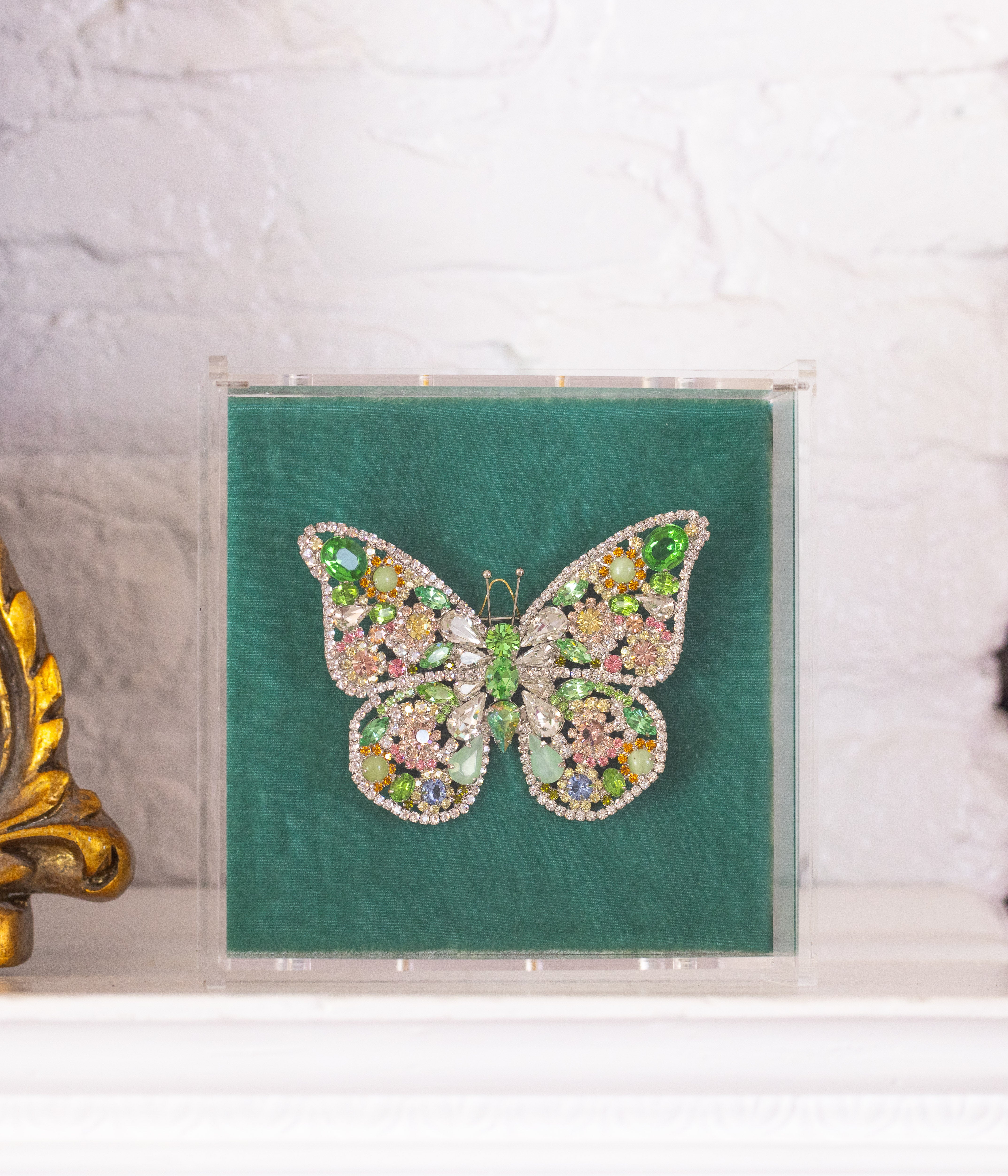 X-Large Butterfly in Crystal / Peridot / Light Rose - Loren Hope