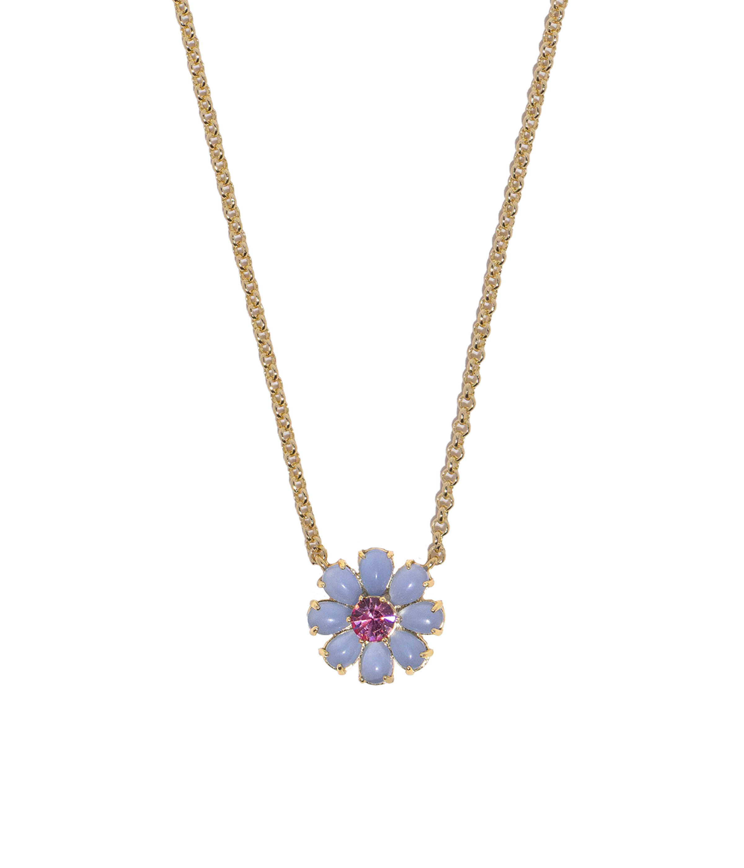 Emeline Flower Necklace in Blue