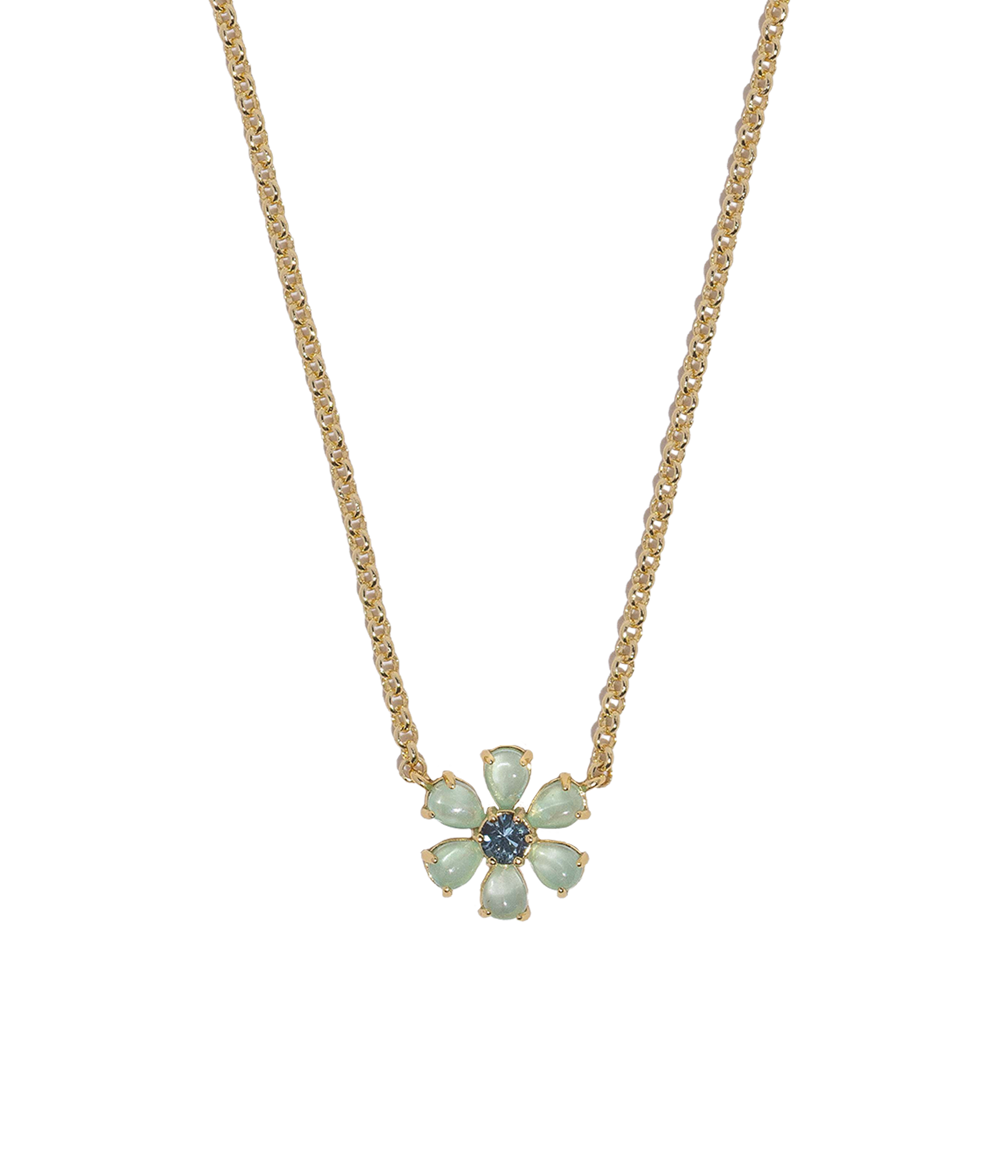 Emeline Flower Necklace in Mint