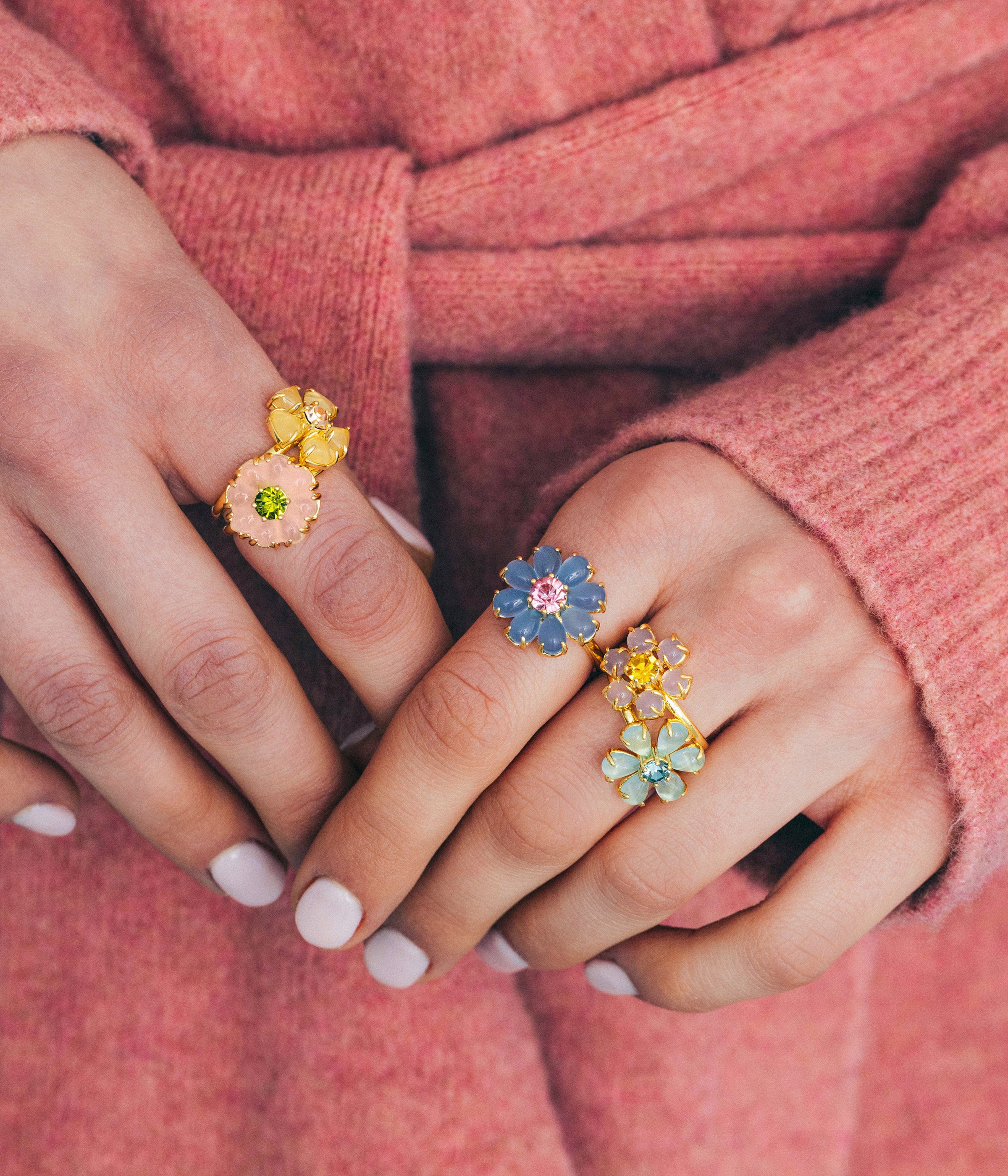 Emeline Flower Ring in Mint - Loren Hope