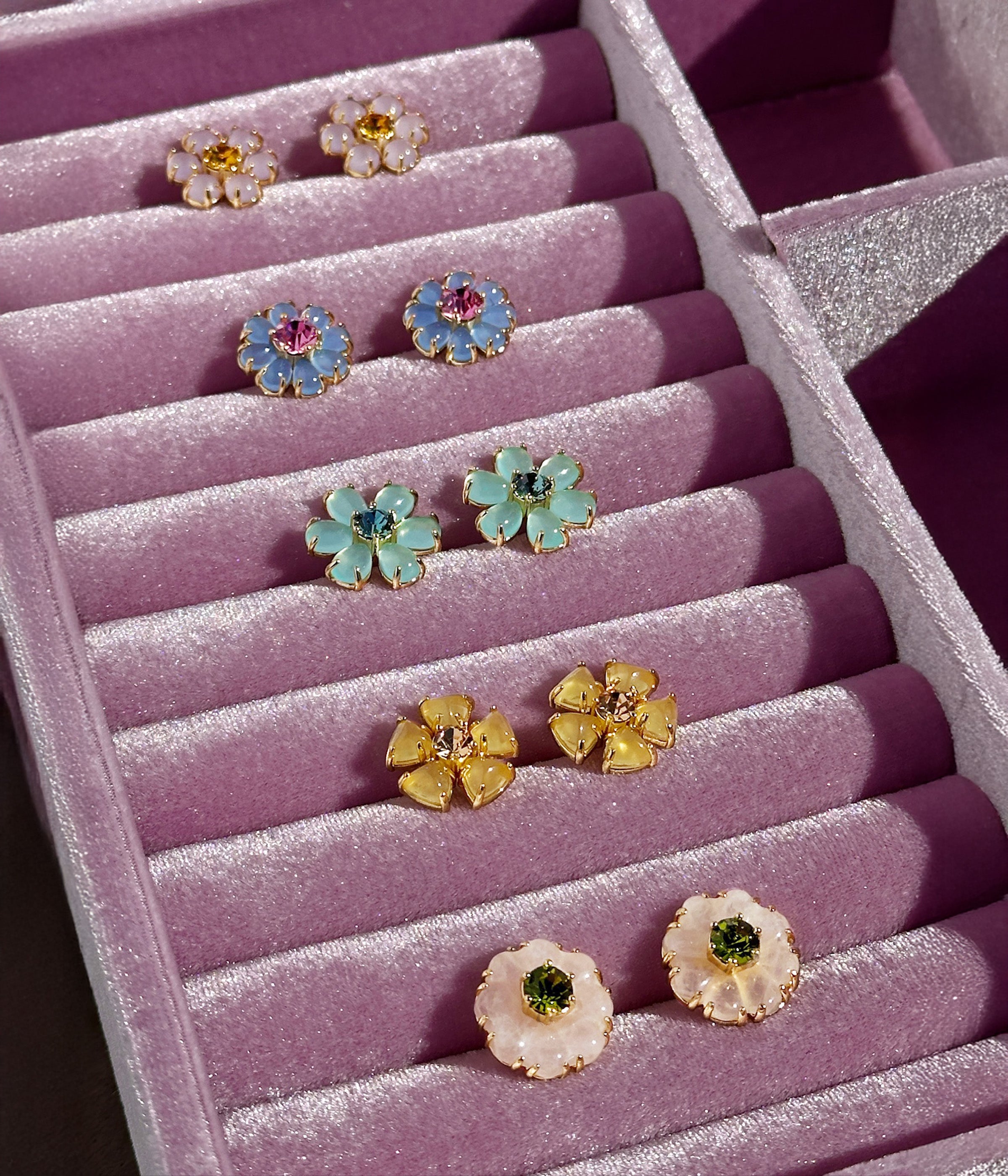 Emeline Flower Studs in Mint - Loren Hope