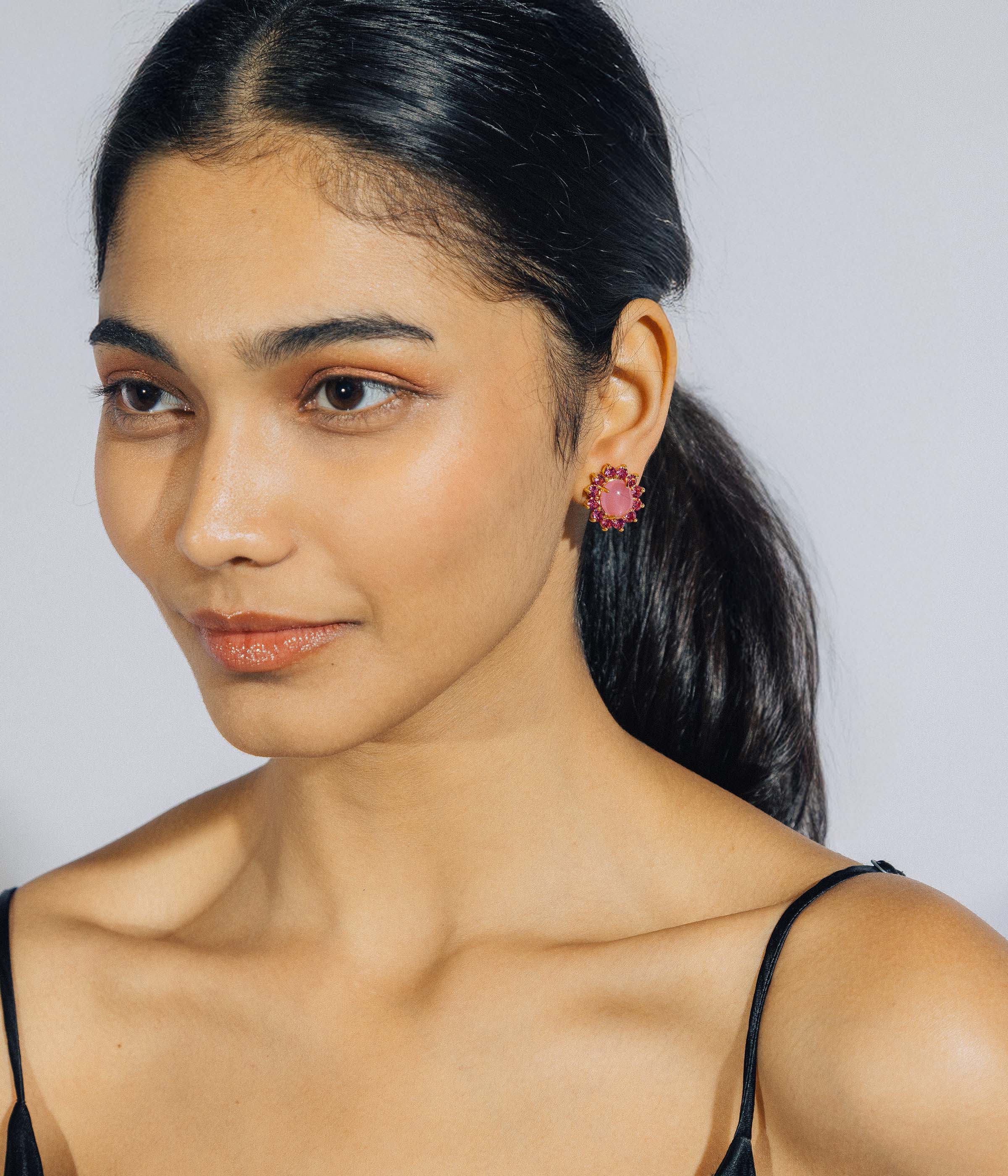 Georgie Stud Earrings in Pink