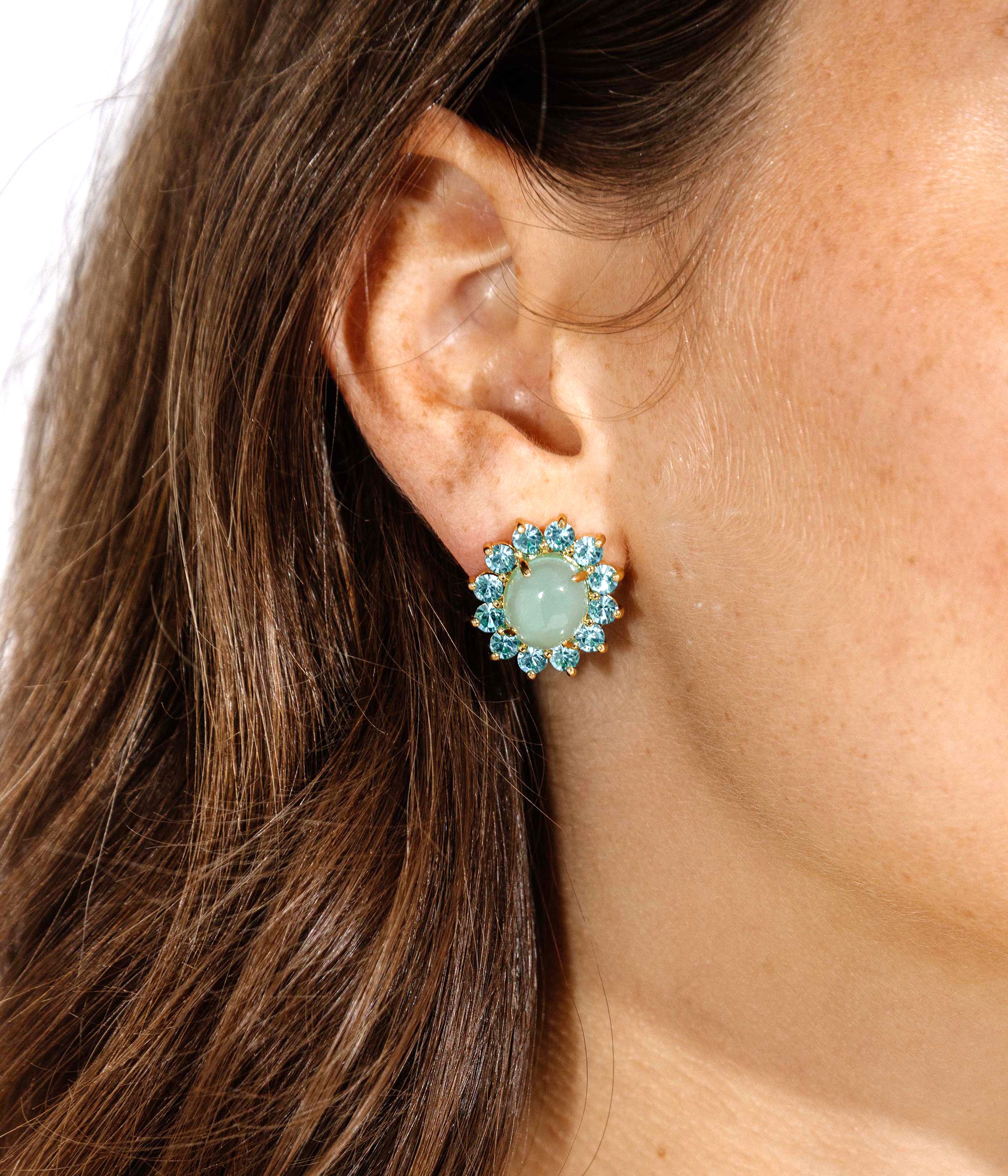 Georgie Stud Earrings in Aqua - Loren Hope