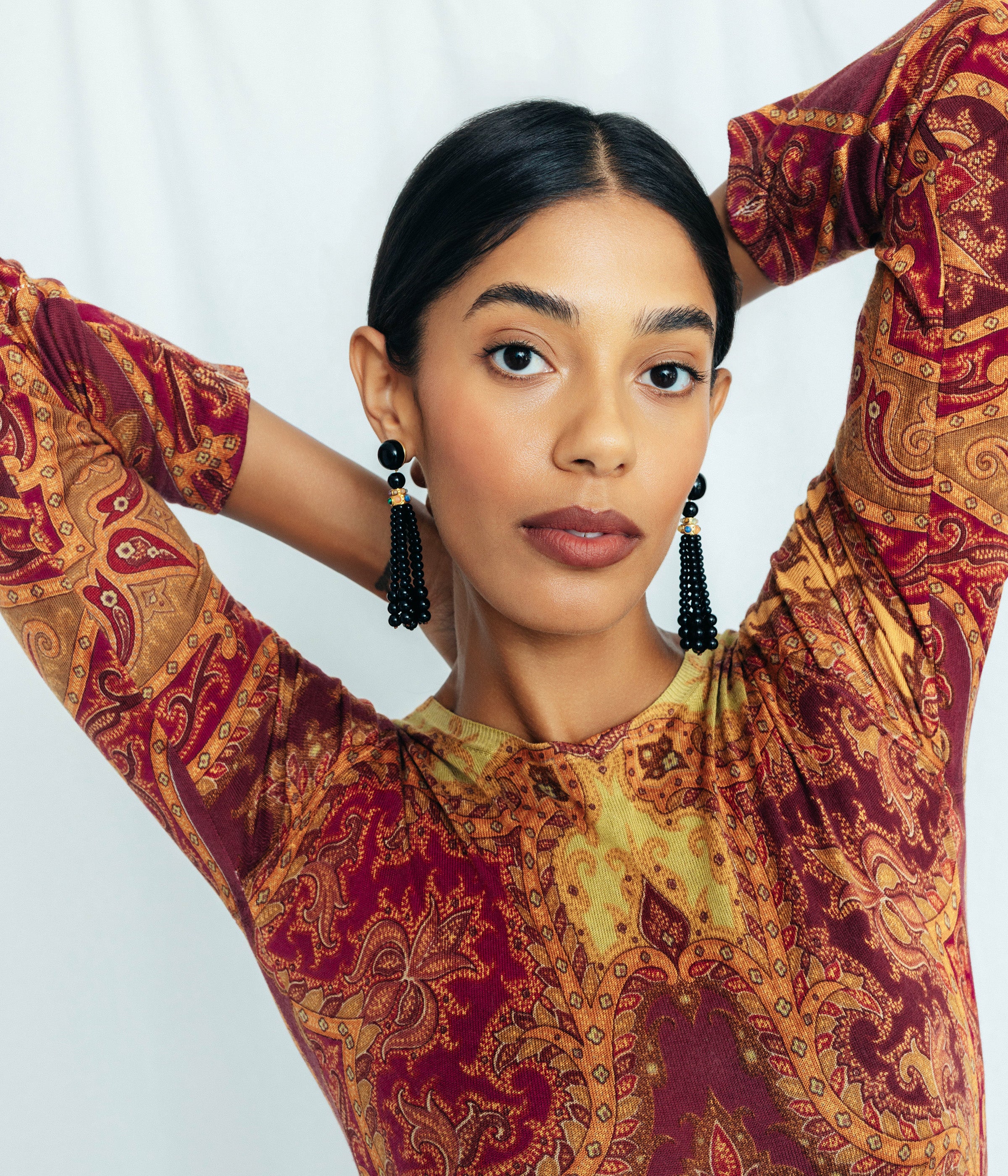 Greer Tassel Earrings in Jet