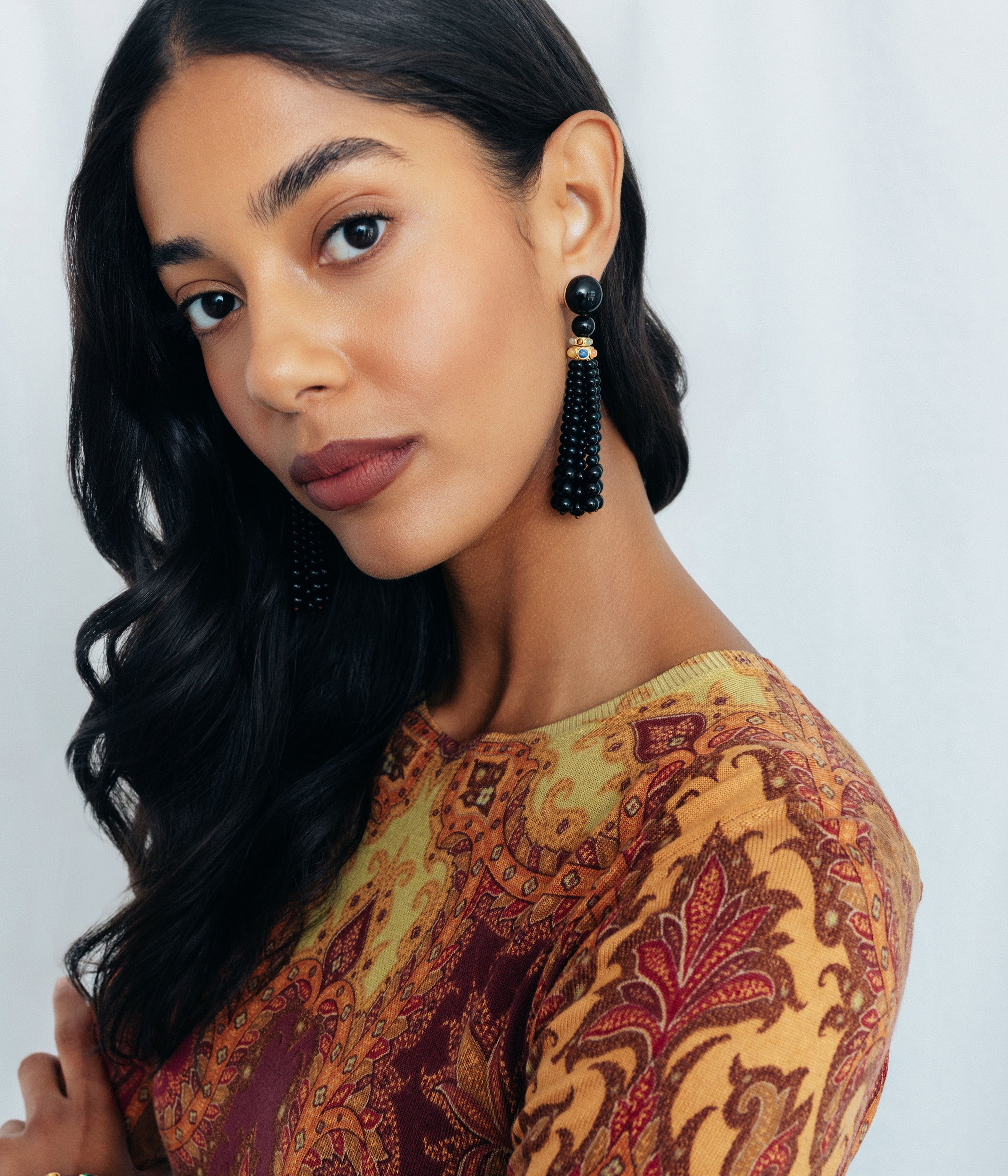 Greer Tassel Earrings in Jet