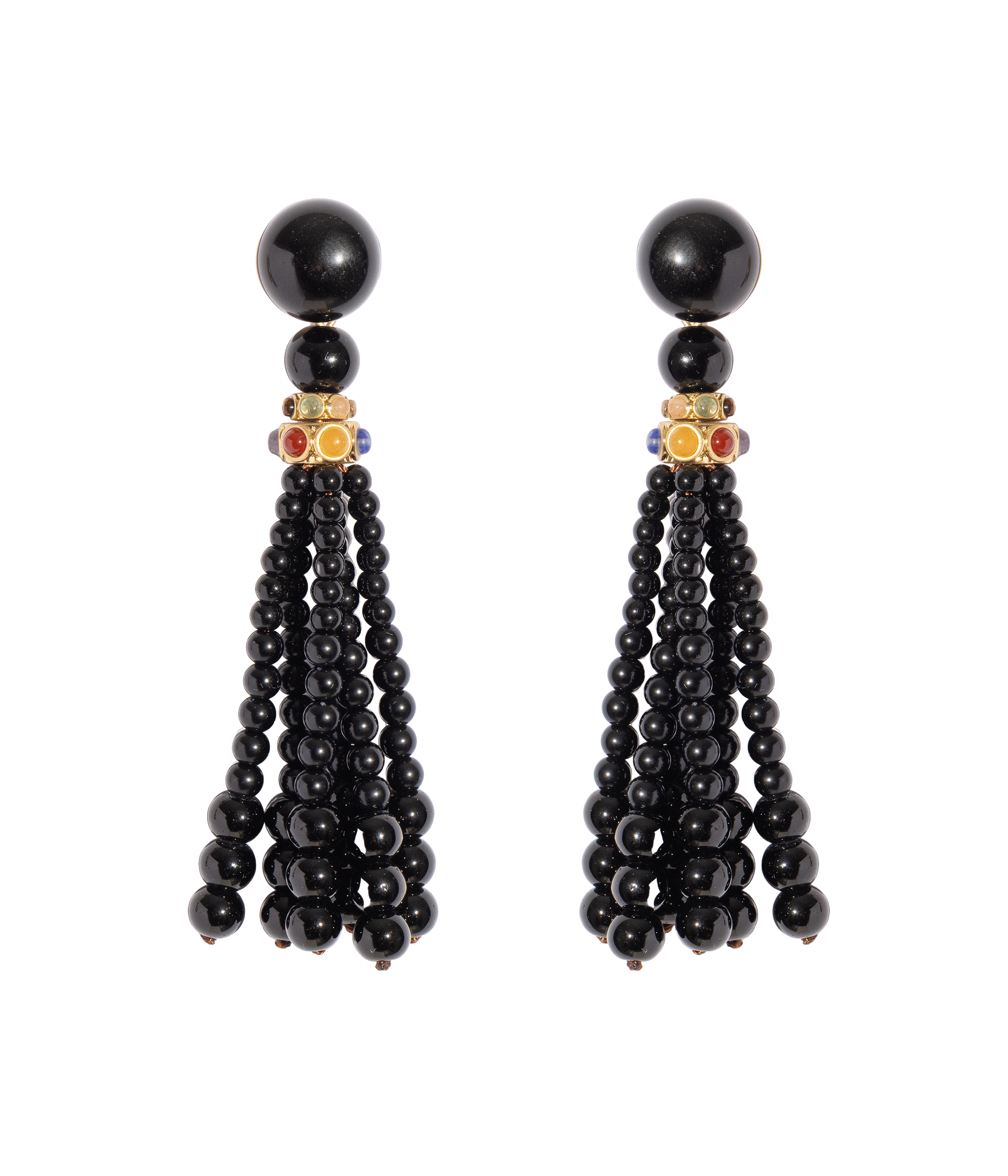 Greer Tassel Earrings in Jet