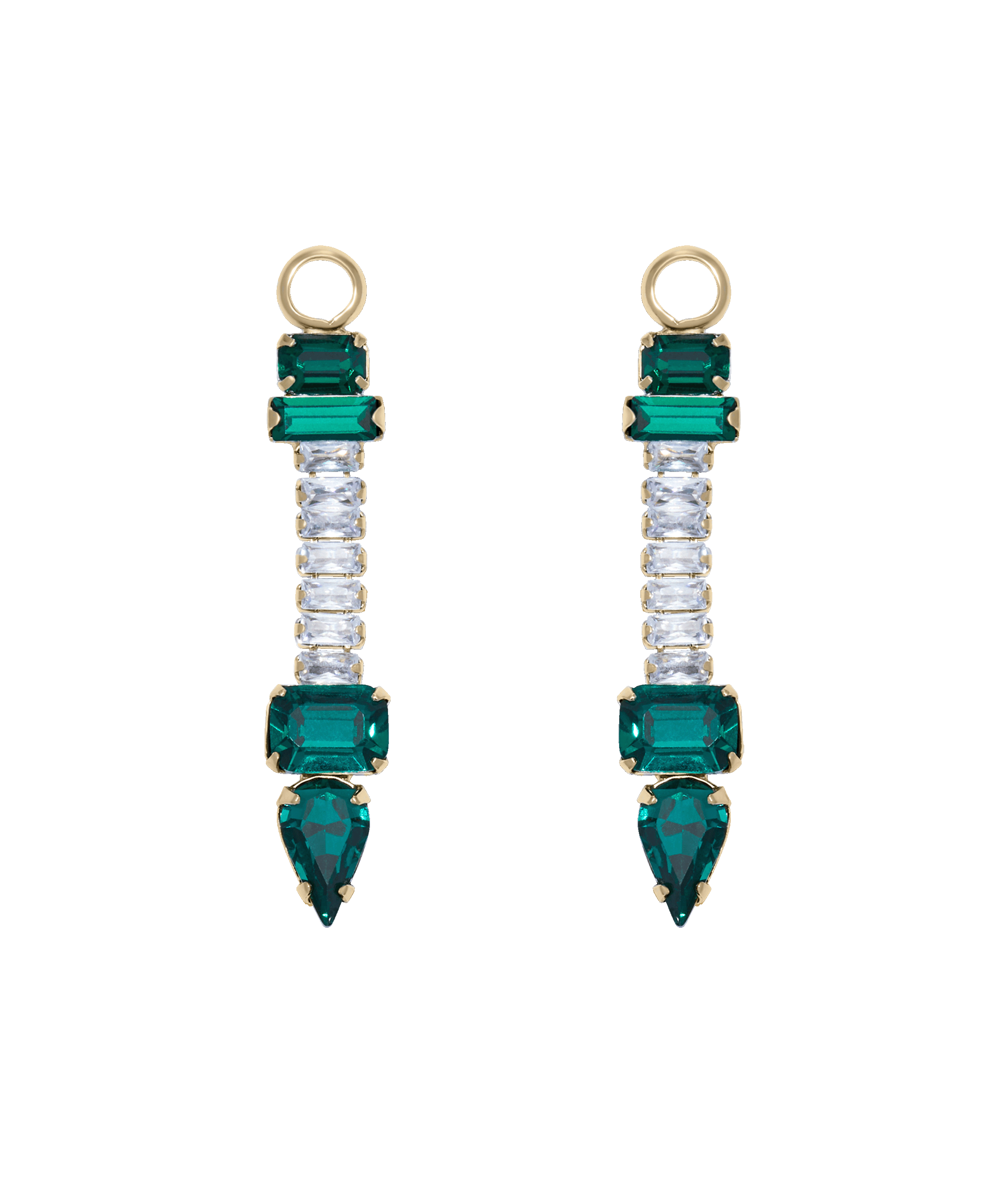 Emerald Baguette Huggie Charms