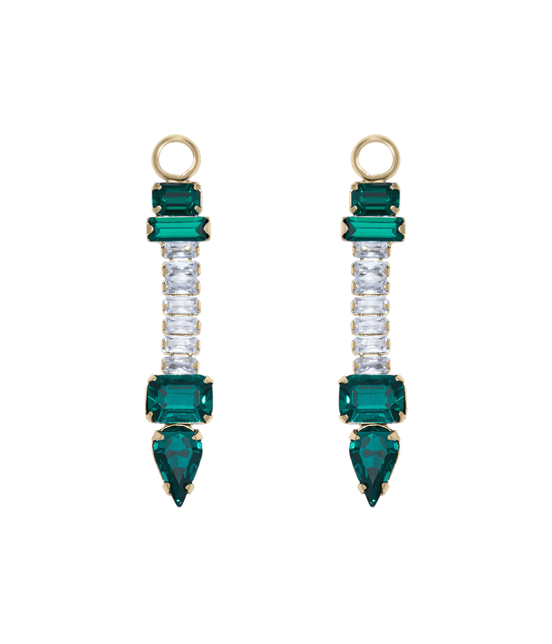 Emerald Baguette Huggie Charms
