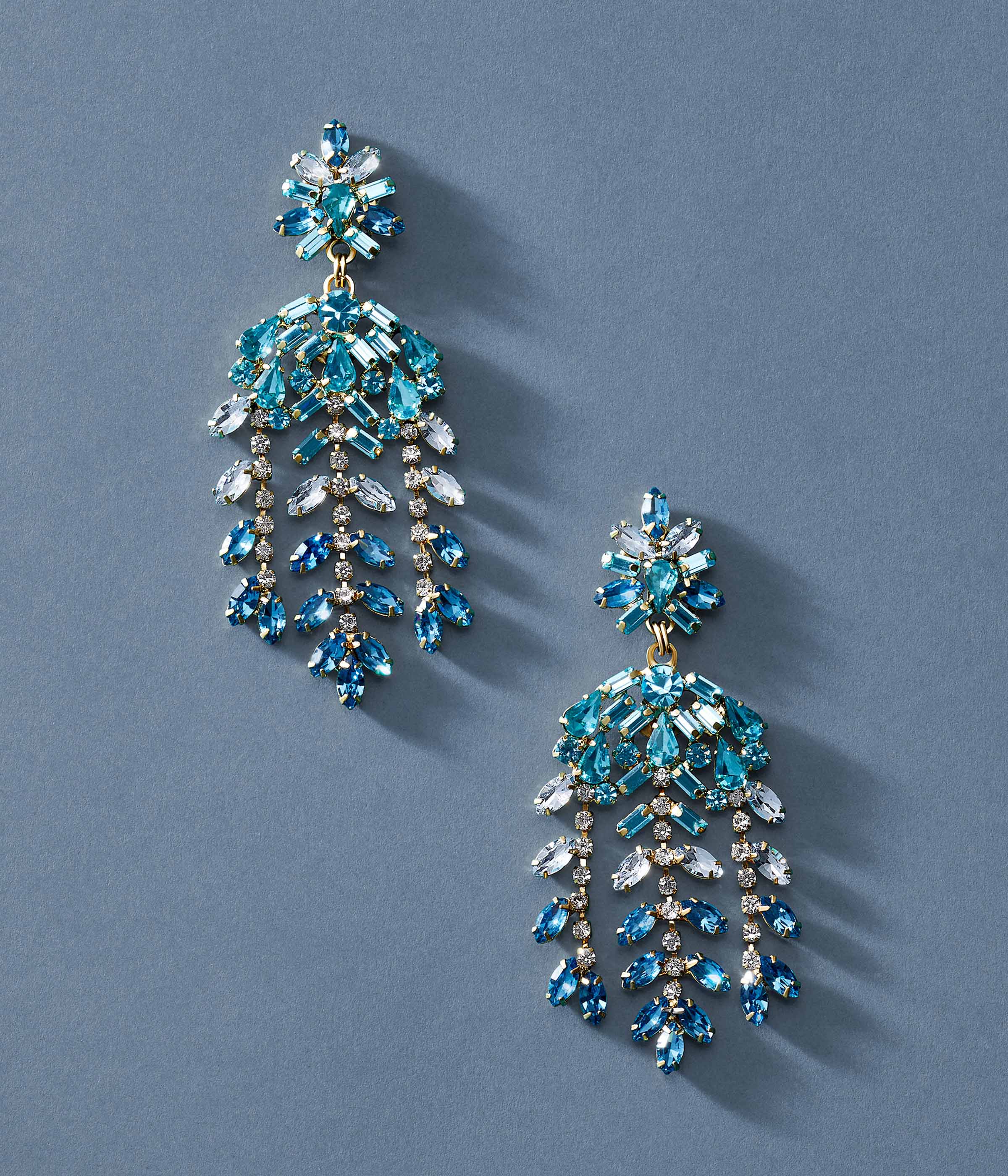 Elena Statement Earrings in Blue