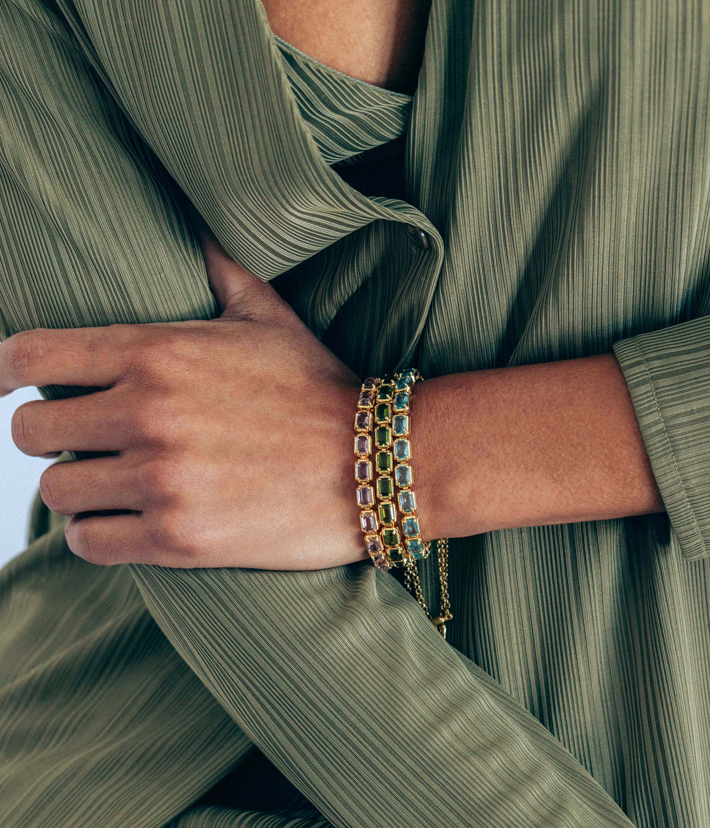 Liza Slider Bracelet in Olivine - Loren Hope
