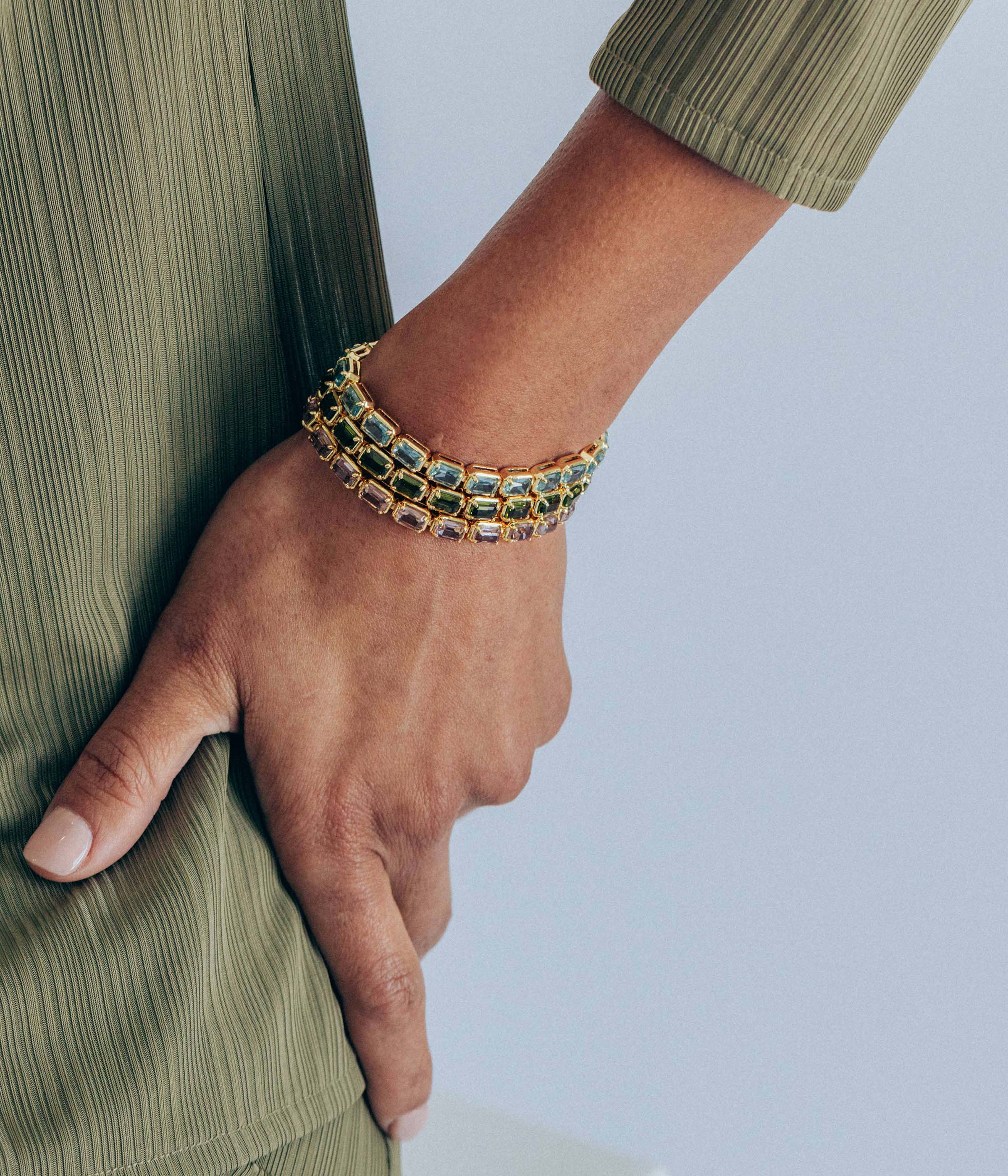 Liza Slider Bracelet in Olivine