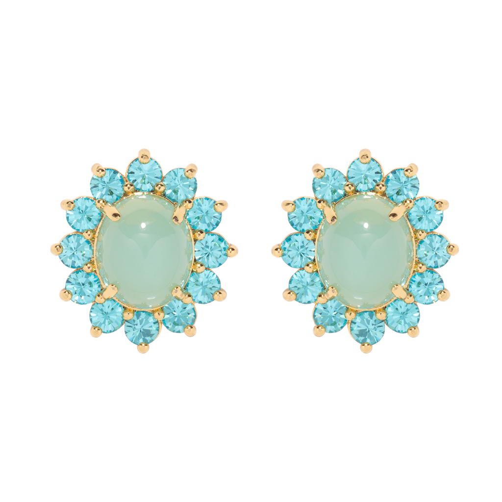 Georgie Stud Earrings in Aqua