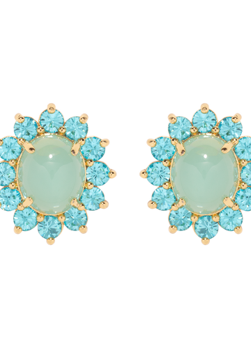 Georgie Stud Earrings in Aqua - Loren Hope