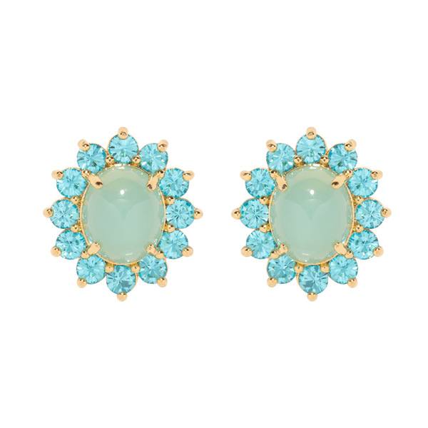 Georgie Stud Earrings in Aqua