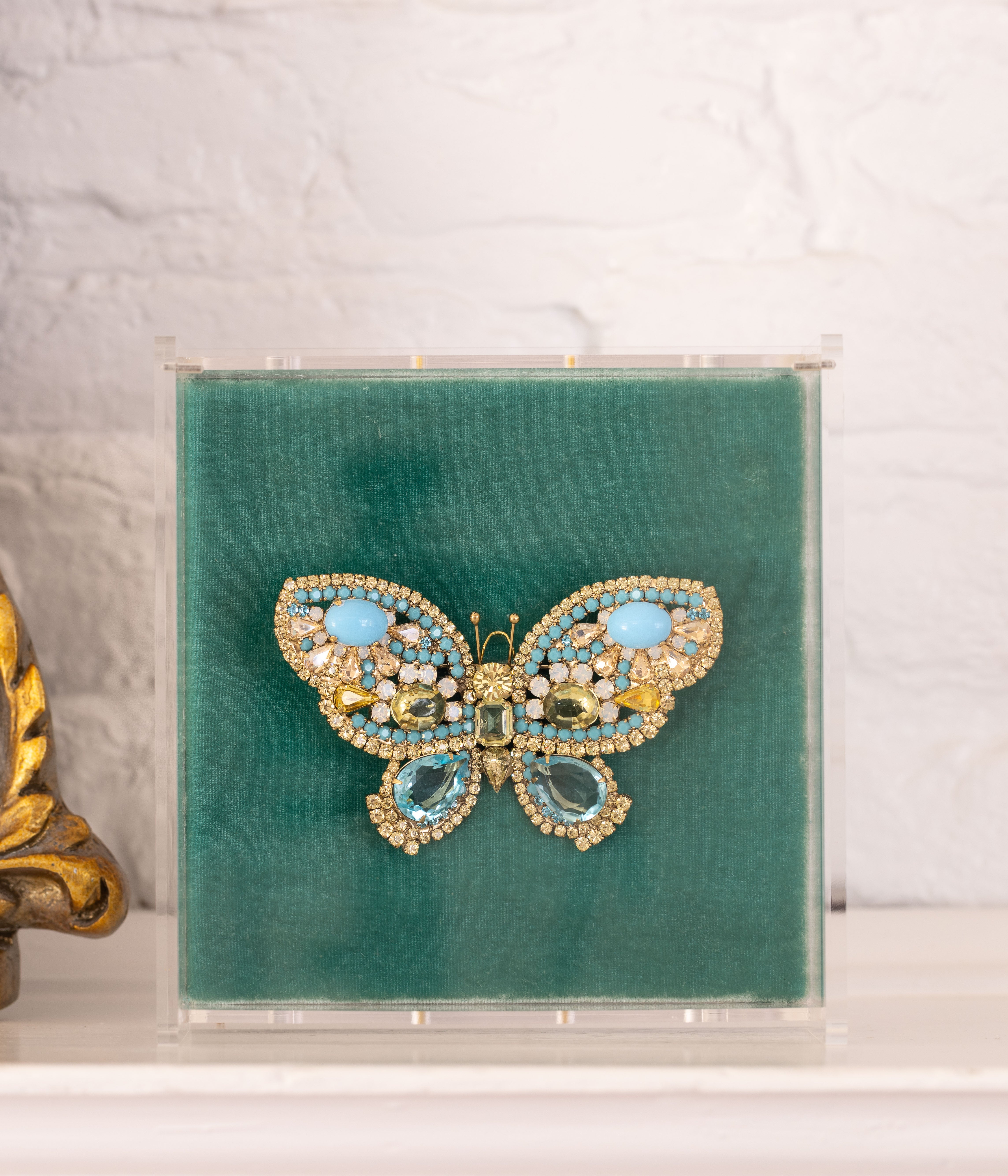 X-Large Butterfly in Turquoise / Jonquil / White Opal