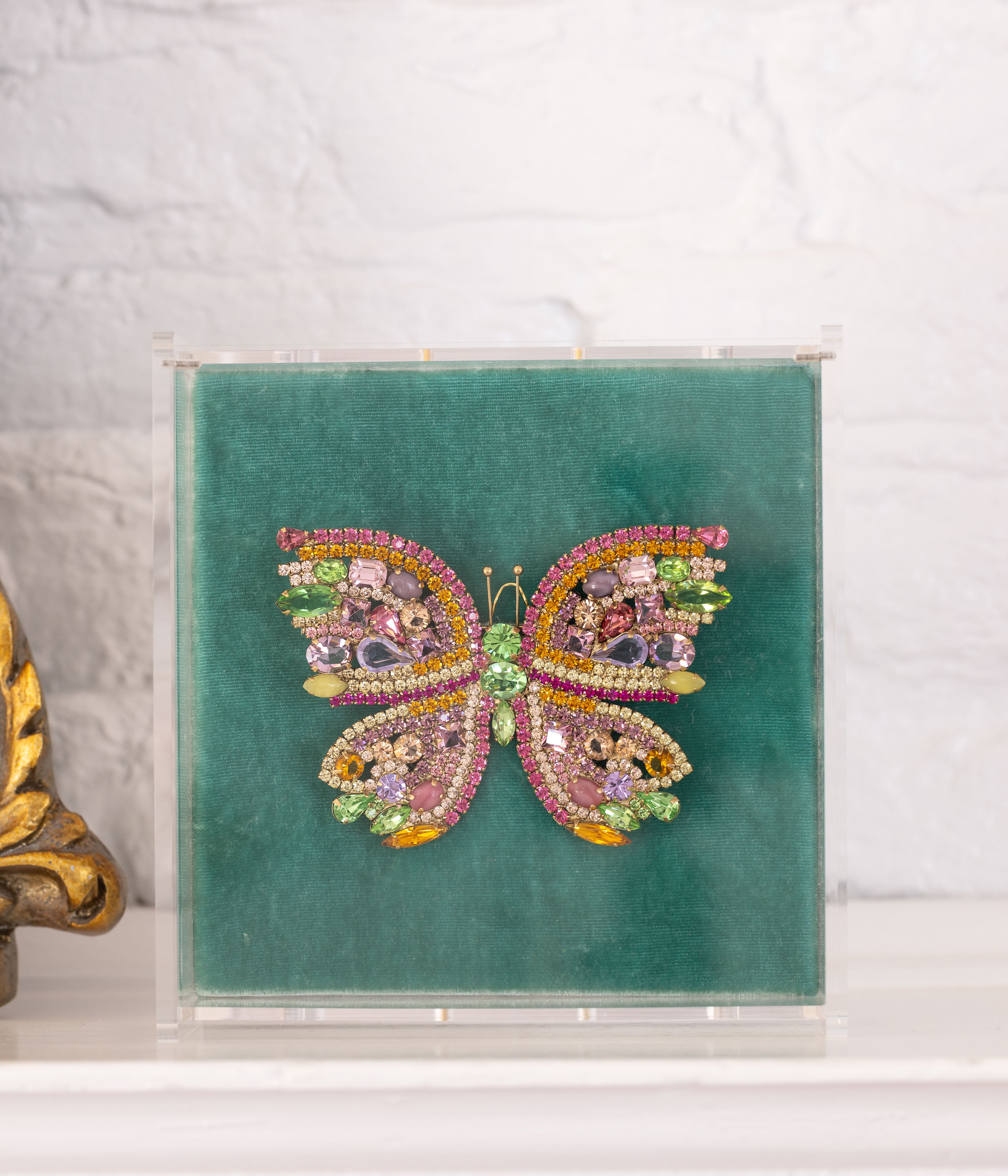 X-Large Butterfly in Olive Jade / Peridot / Rose
