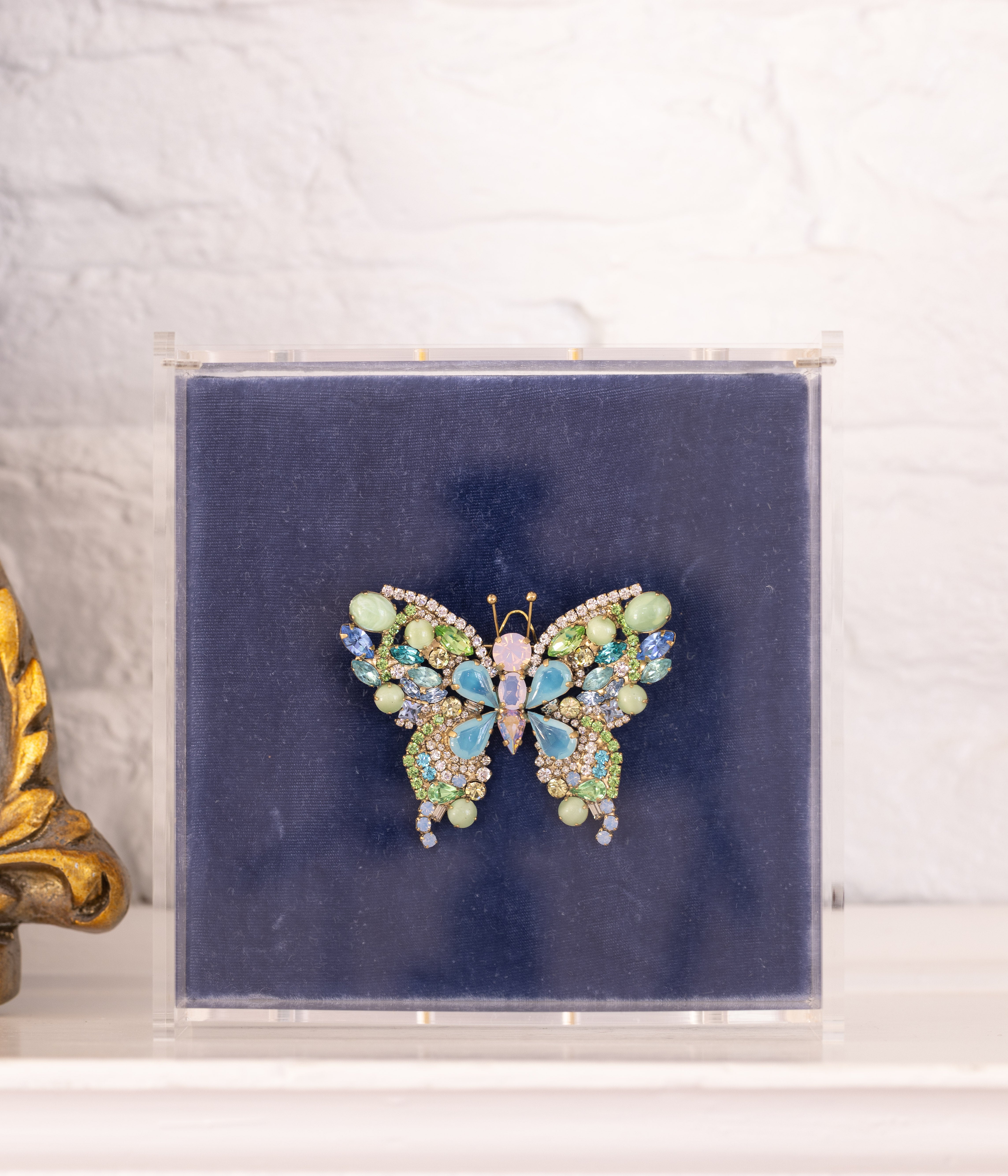 Medium Butterfly in Rose Opal / Peridot / Aqua
