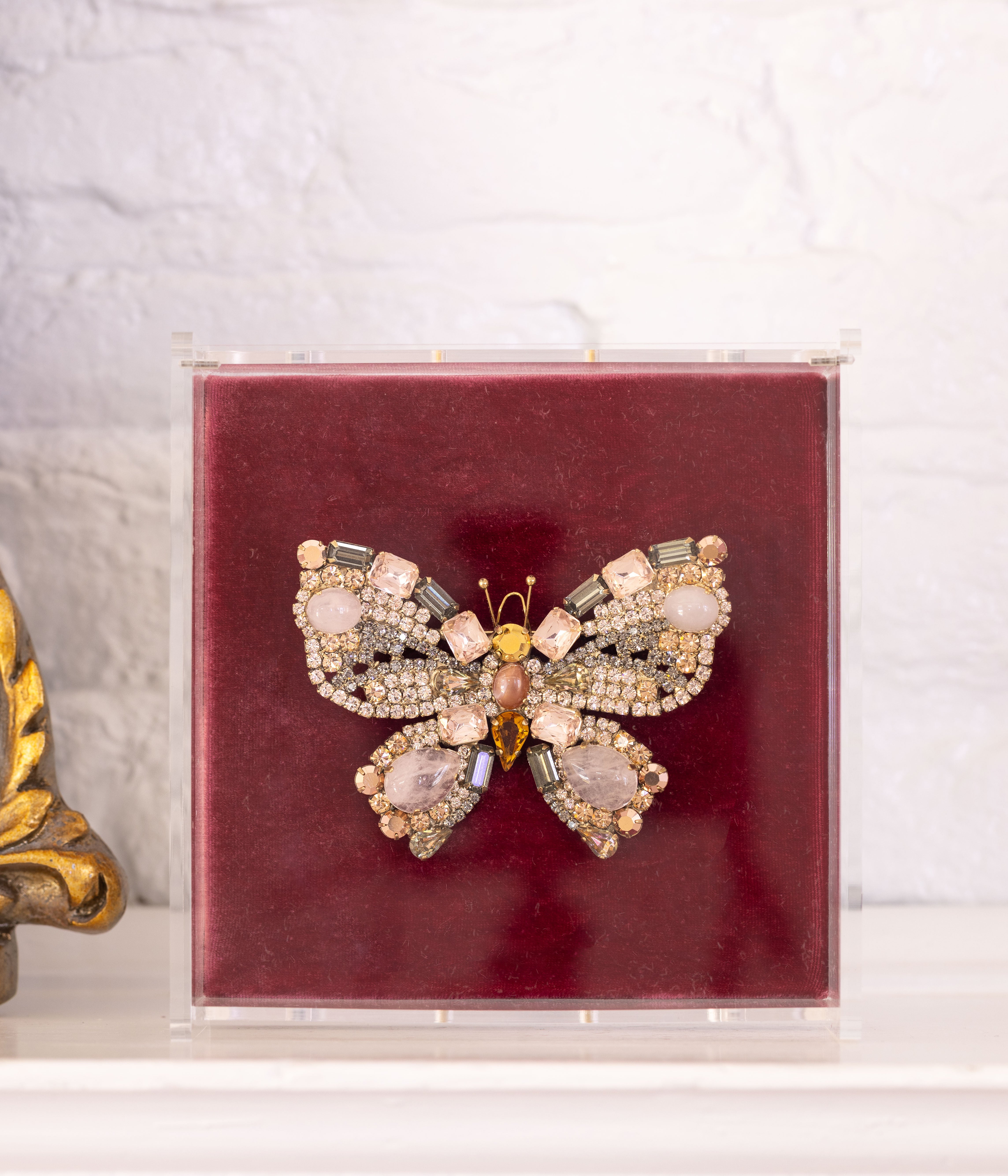 X-Large Butterfly in Rose Quartz / Black Diamond / Rosaline - Loren Hope