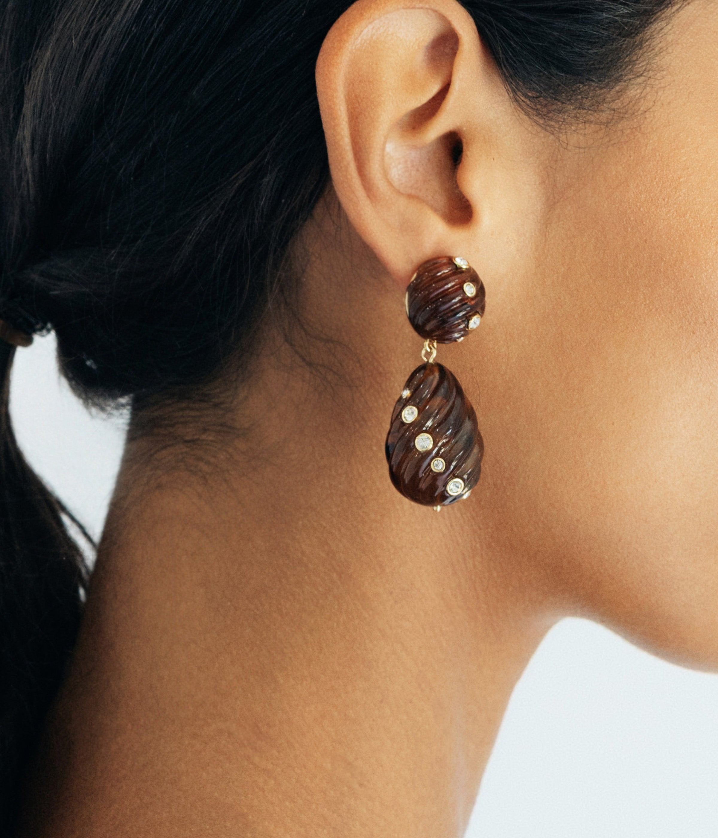 Raeni Drop Earrings in Tortoise