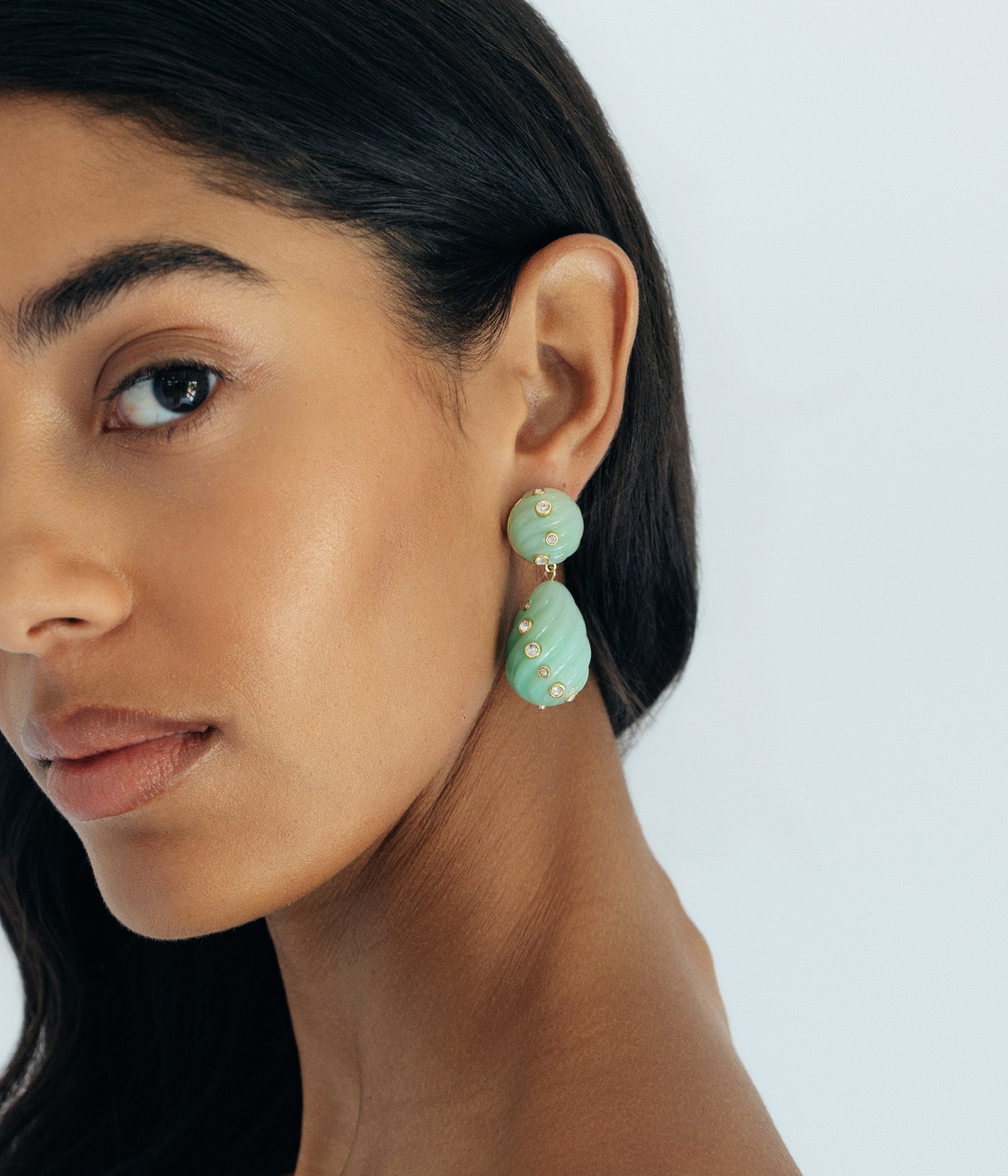 Raeni Drop Earrings in Mint