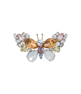 Small Butterfly in Light Peach / White Opal / Crystal