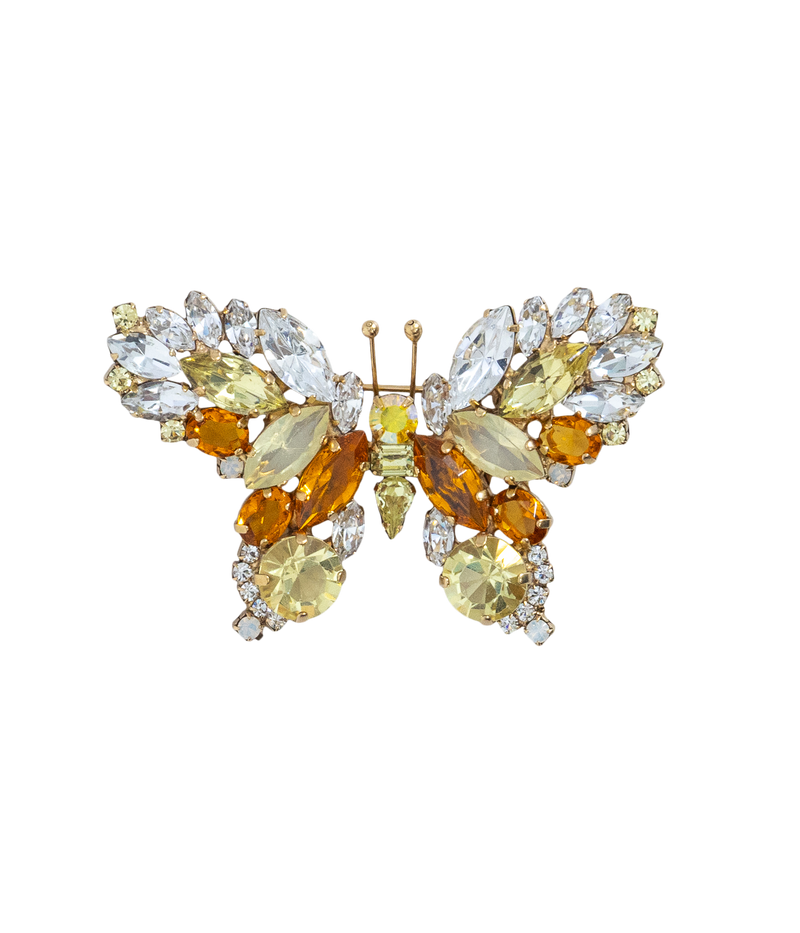 Small Butterfly in Crystal / Topaz / Jonquil