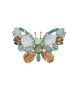 Small Butterfly in Aqua / White Opal / Light Peach