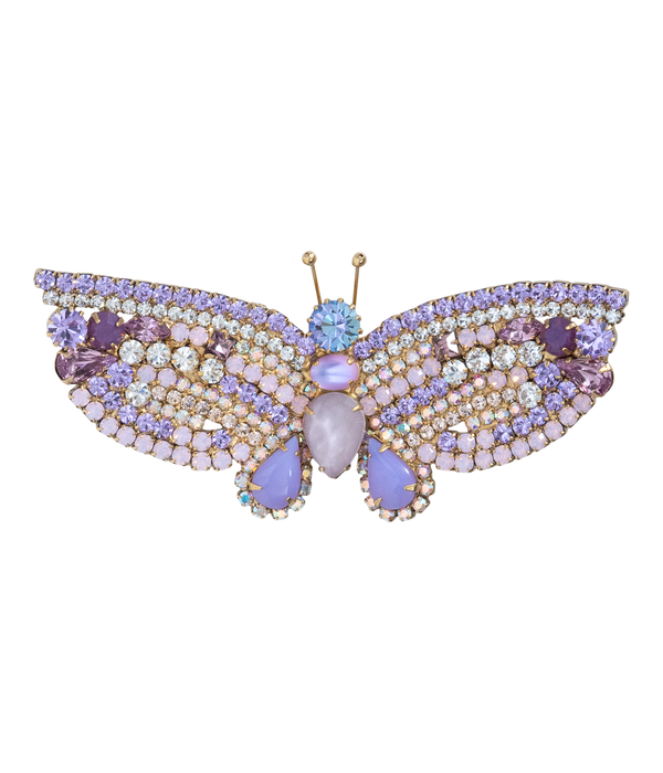 Medium Butterfly in Violet / Crystal / White Opal