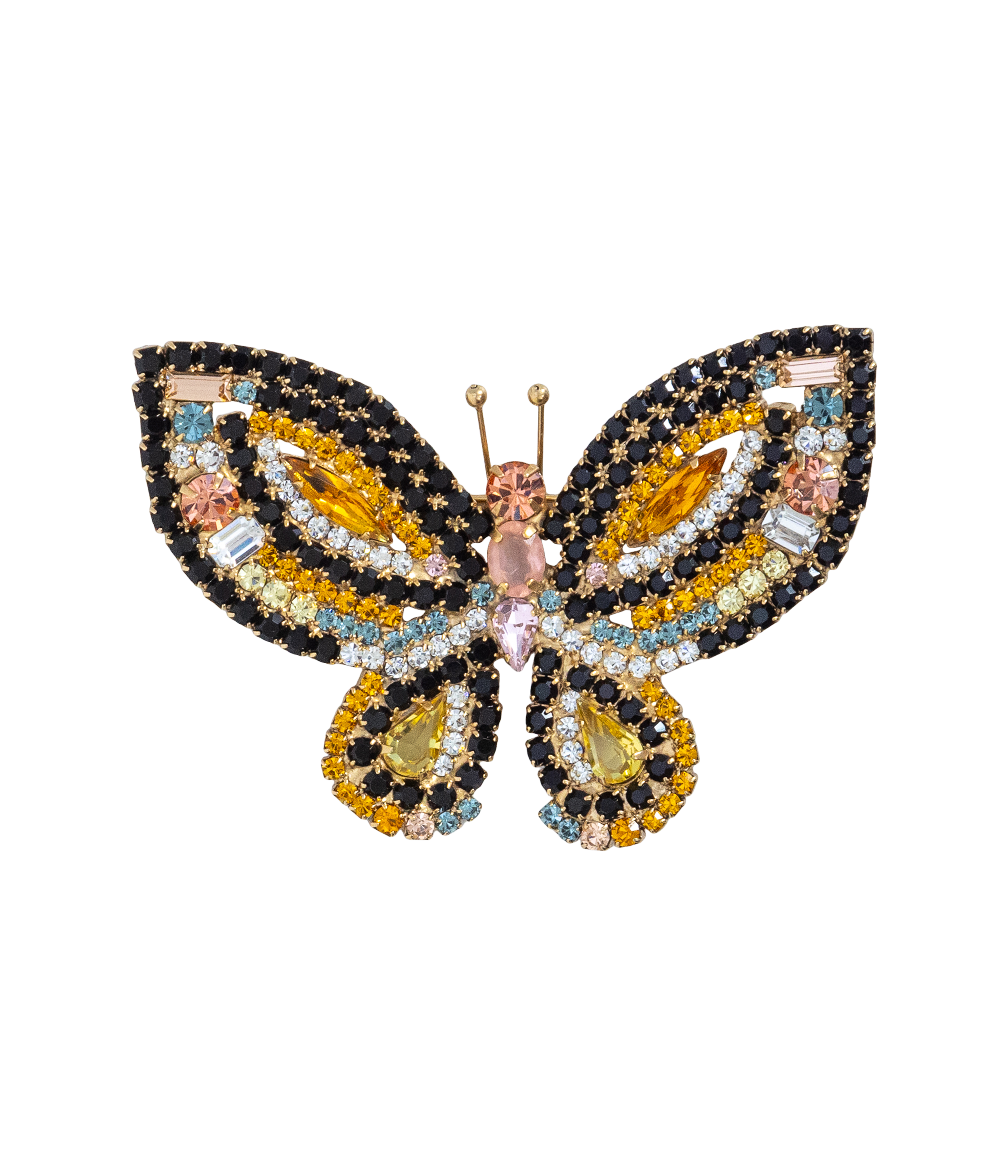 Medium Butterfly in Jet / Topaz / Rosaline