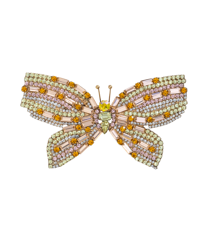 Medium Butterfly in Light Peach / Topaz / Crystal