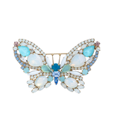 Medium Butterfly in White Opal / Aqua