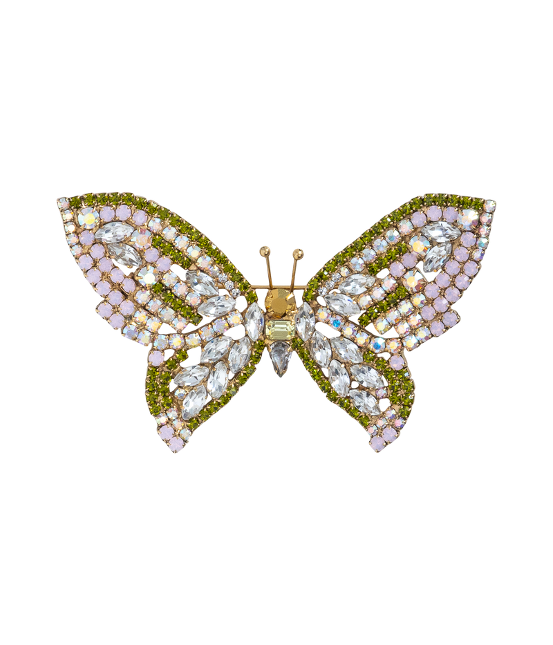 Medium Butterfly in Crystal AB / Olivine / Rose Opal