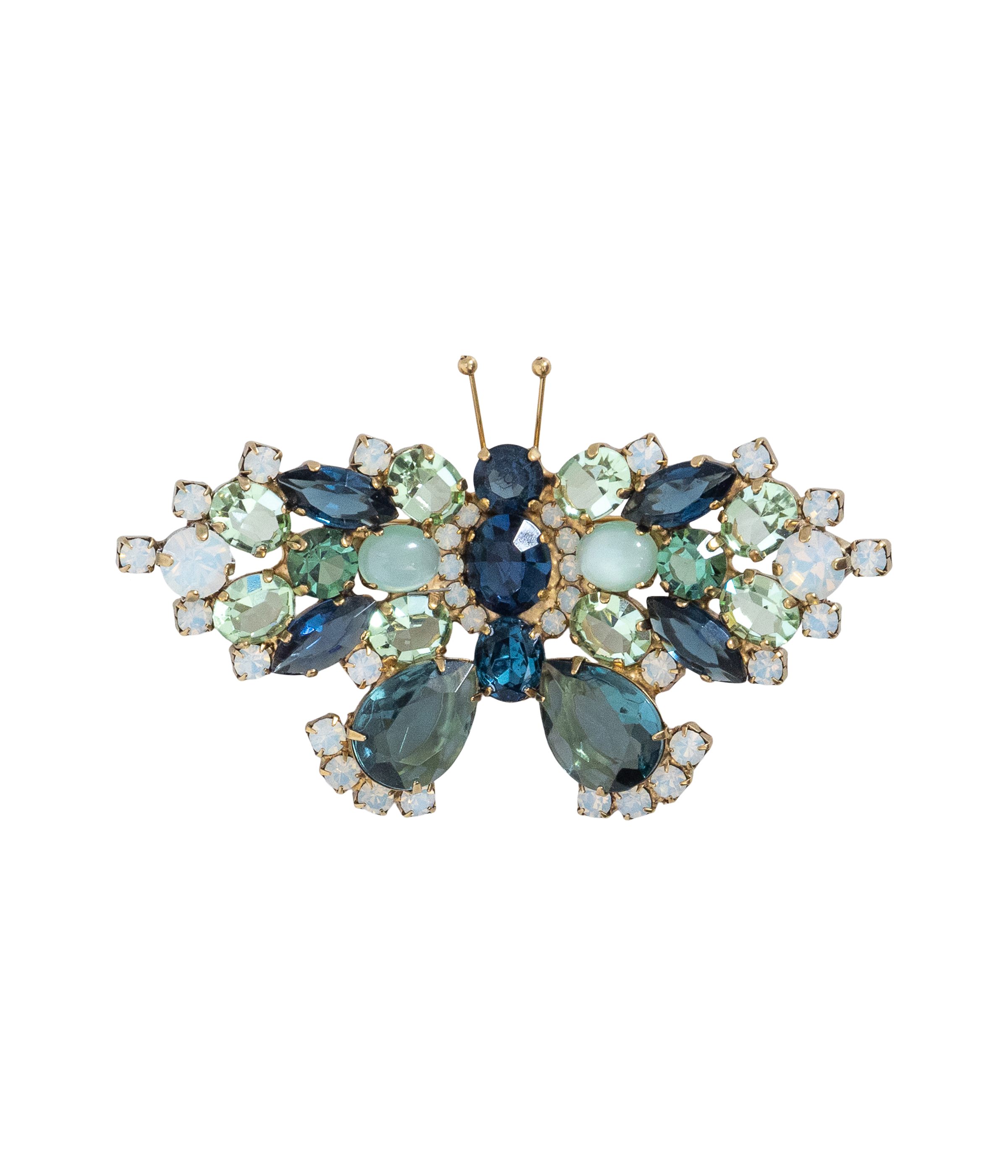 Medium Butterfly in White Opal / Chrysolite / Montana