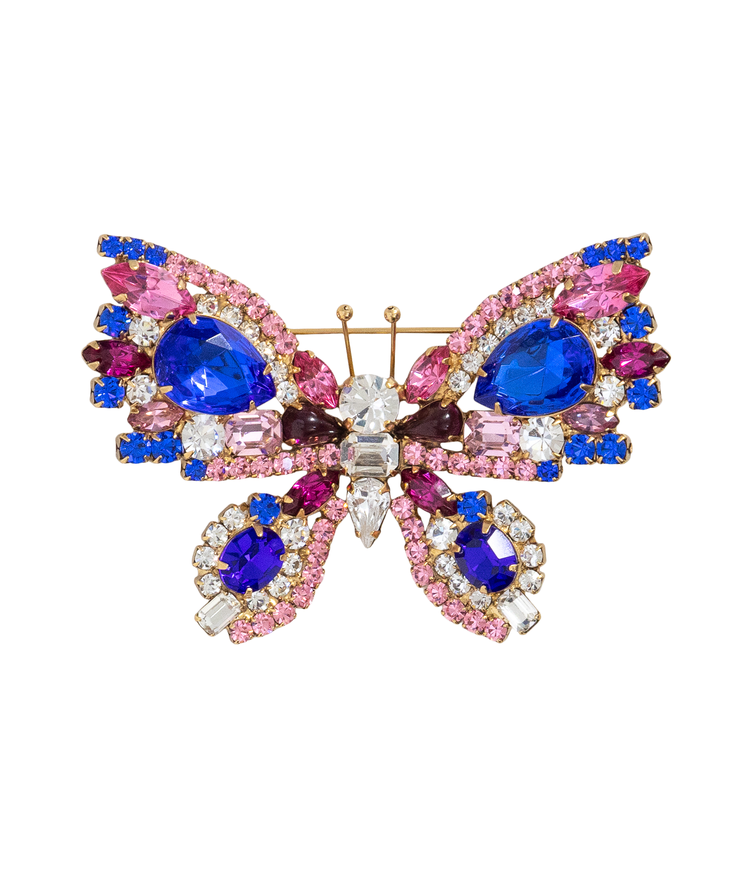Medium Butterfly in Sapphire / Crystal / Rose