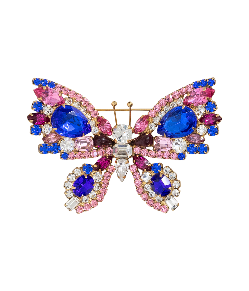 Medium Butterfly in Sapphire / Crystal / Rose