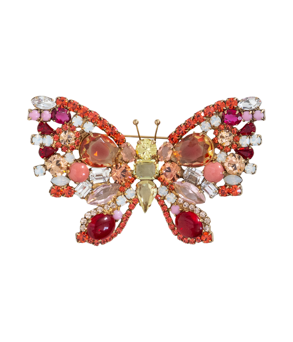 Large Butterfly in Padparadscha / Jonquil / Crystal