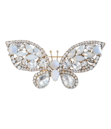 Large Butterfly in White Opal / Crystal