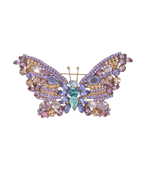 Large Butterfly in Violet / Aqua / Light Peach