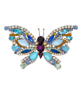 X-Large Butterfly in Aqua / Crystal AB / Amethyst