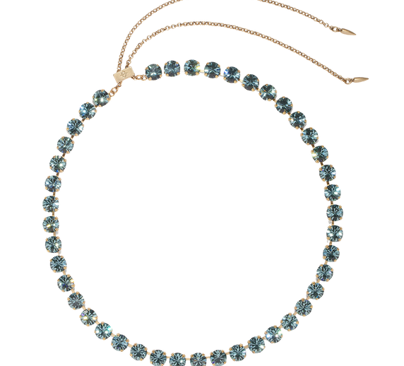 Arista Slider Necklace in Smoked Sapphire - Loren Hope