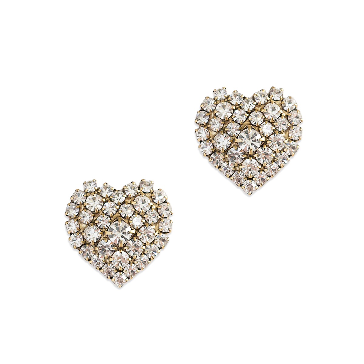 [LLOYD] 韓国アクセ☆10K Gold☆Magnet Heart Volume Earrings Medium Dot Heart Drop Earrings