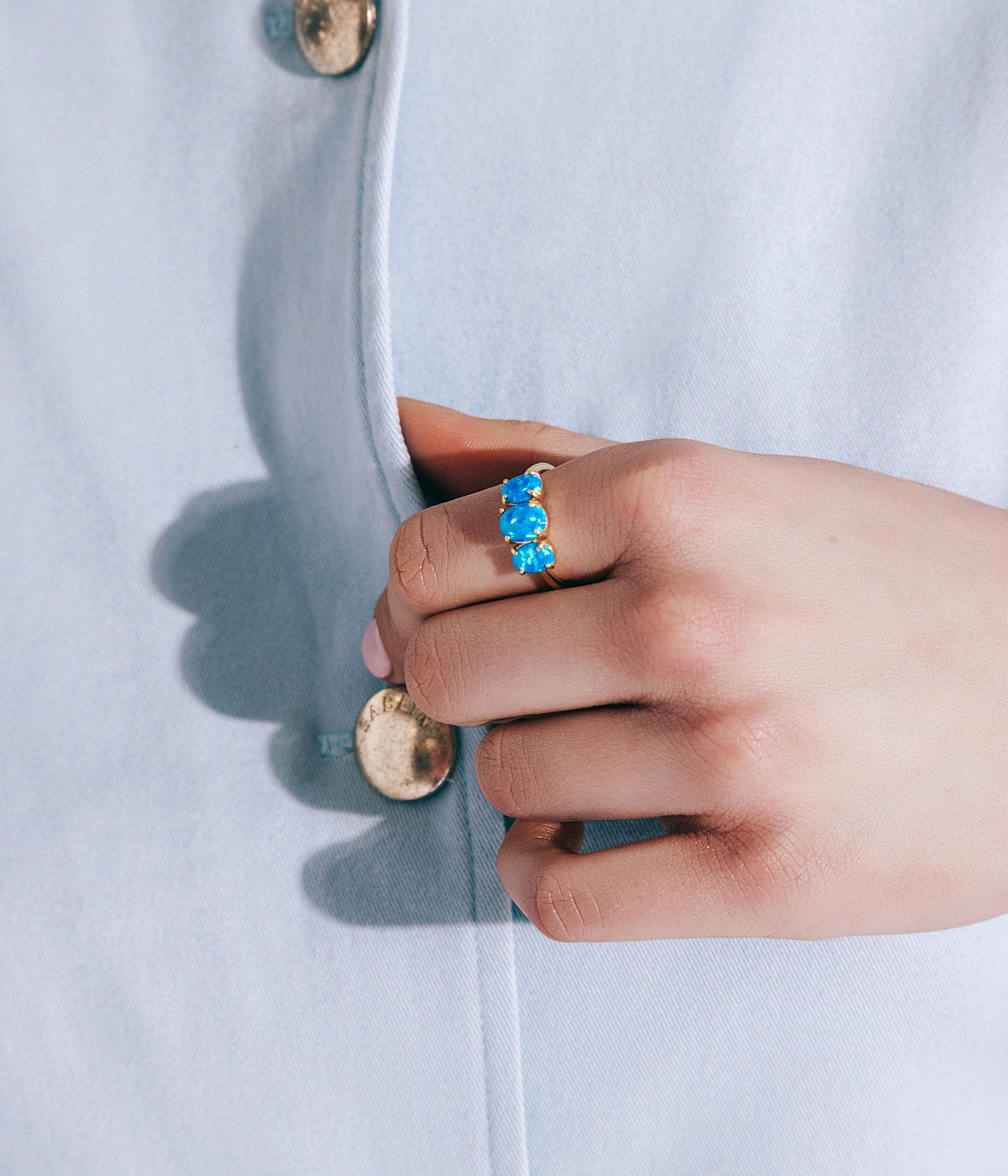 Nola Ring in Blue Opal - Loren Hope