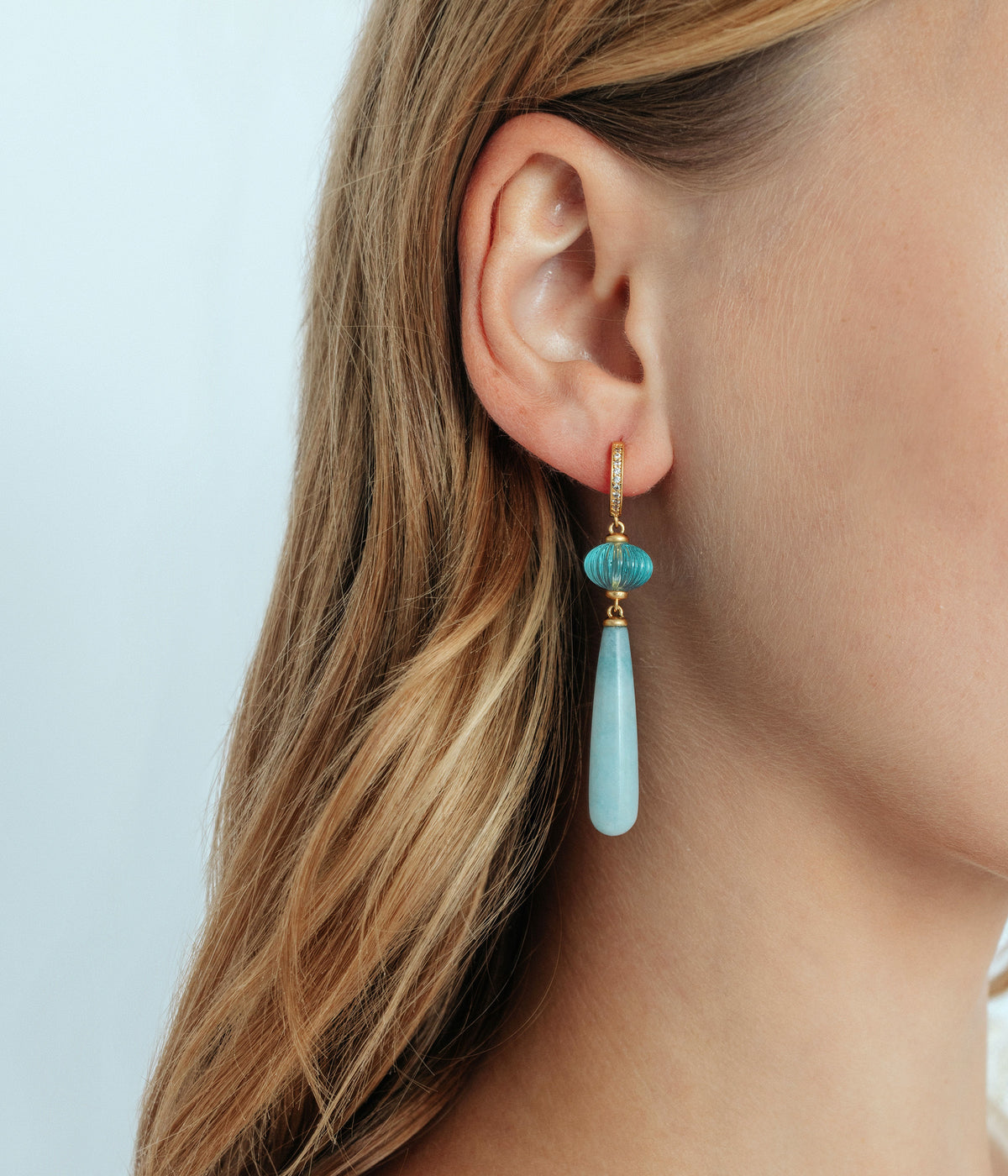 Rafferty Drop Earrings in Aqua - Loren Hope